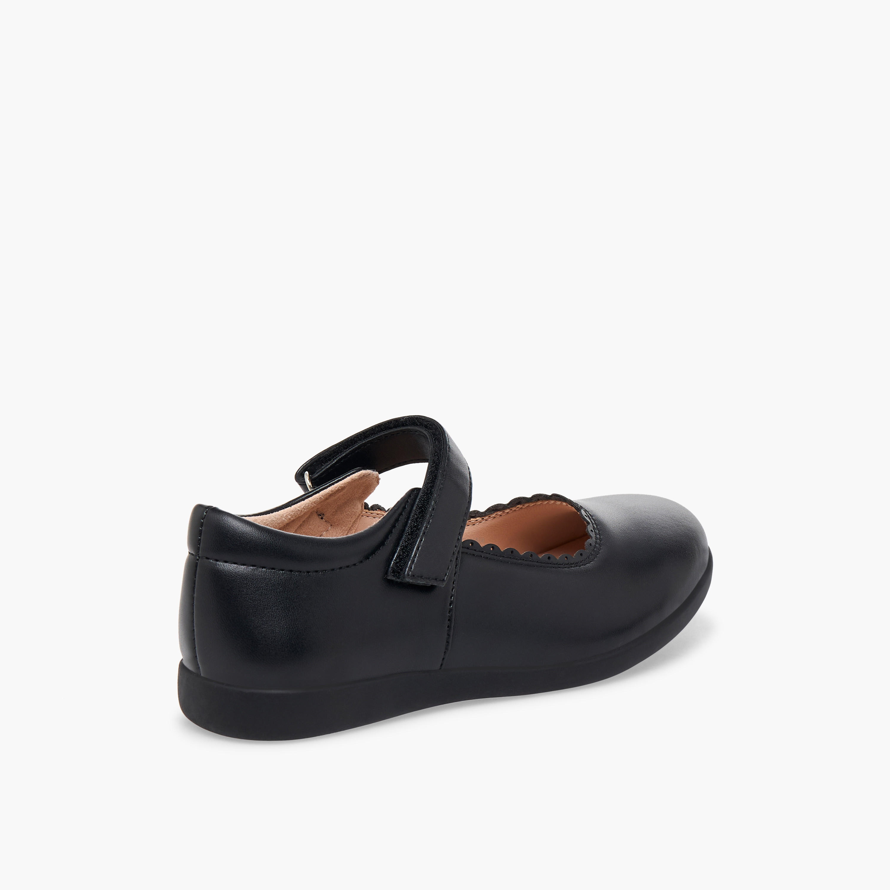 Flora Bella Girls Scalloped Detail Hook & Loop School Shoes-girls-shoes-maryjanes-image-6
