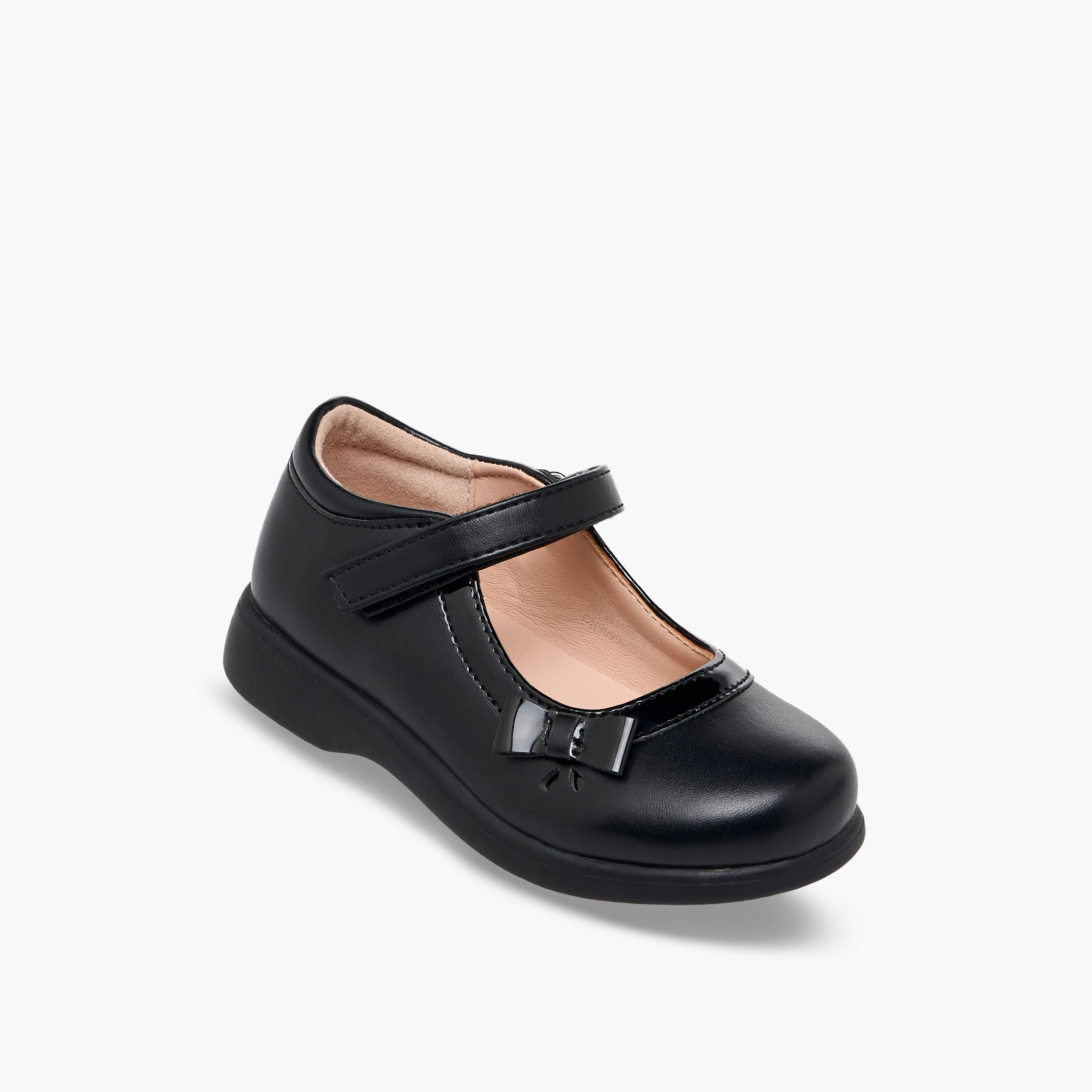 Flora Bella Girls Bow Detail Hook & Loop Mary Jane School Shoes-girls-shoes-maryjanes-image-2