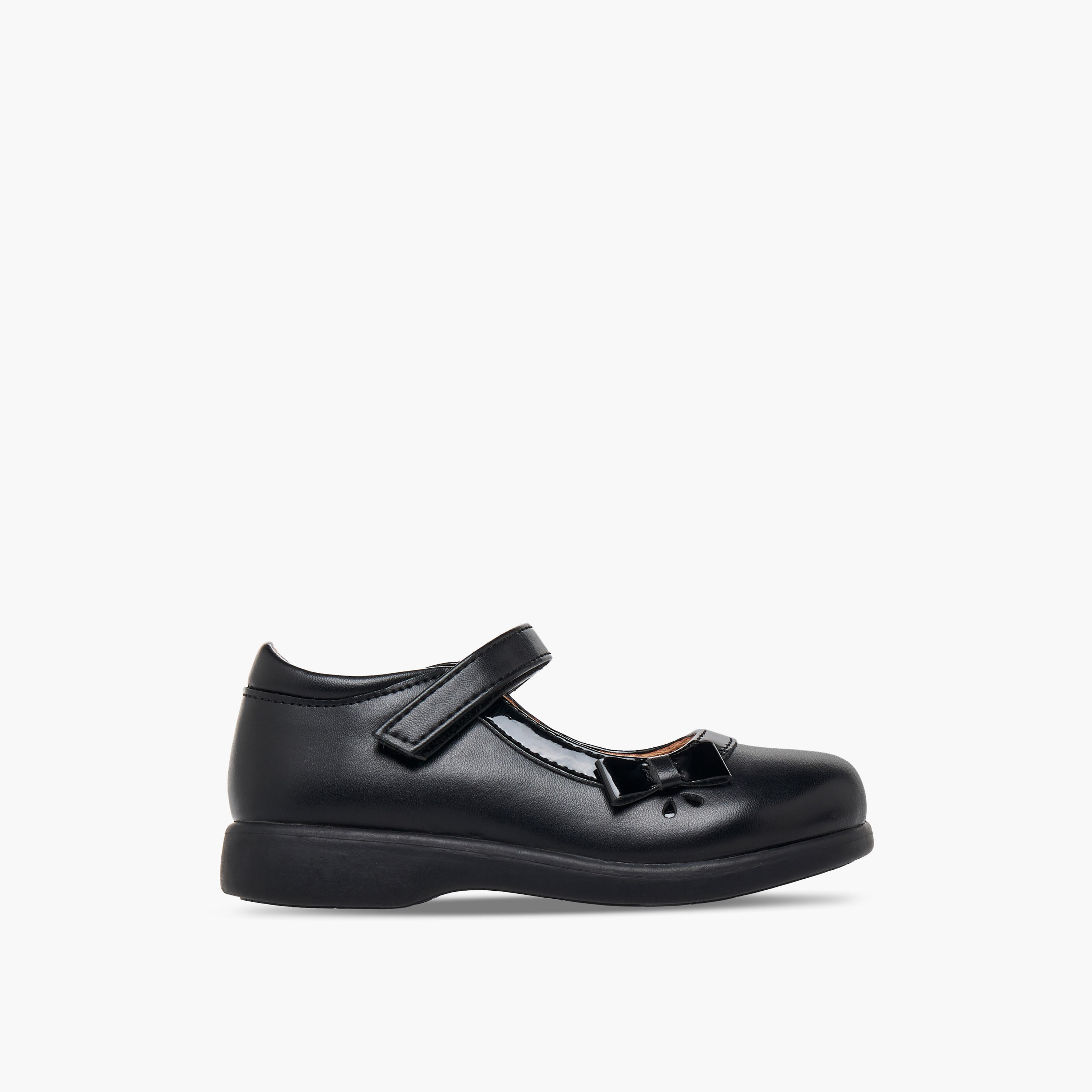 Flora Bella Girls Bow Detail Hook & Loop Mary Jane School Shoes-girls-shoes-maryjanes-image-3