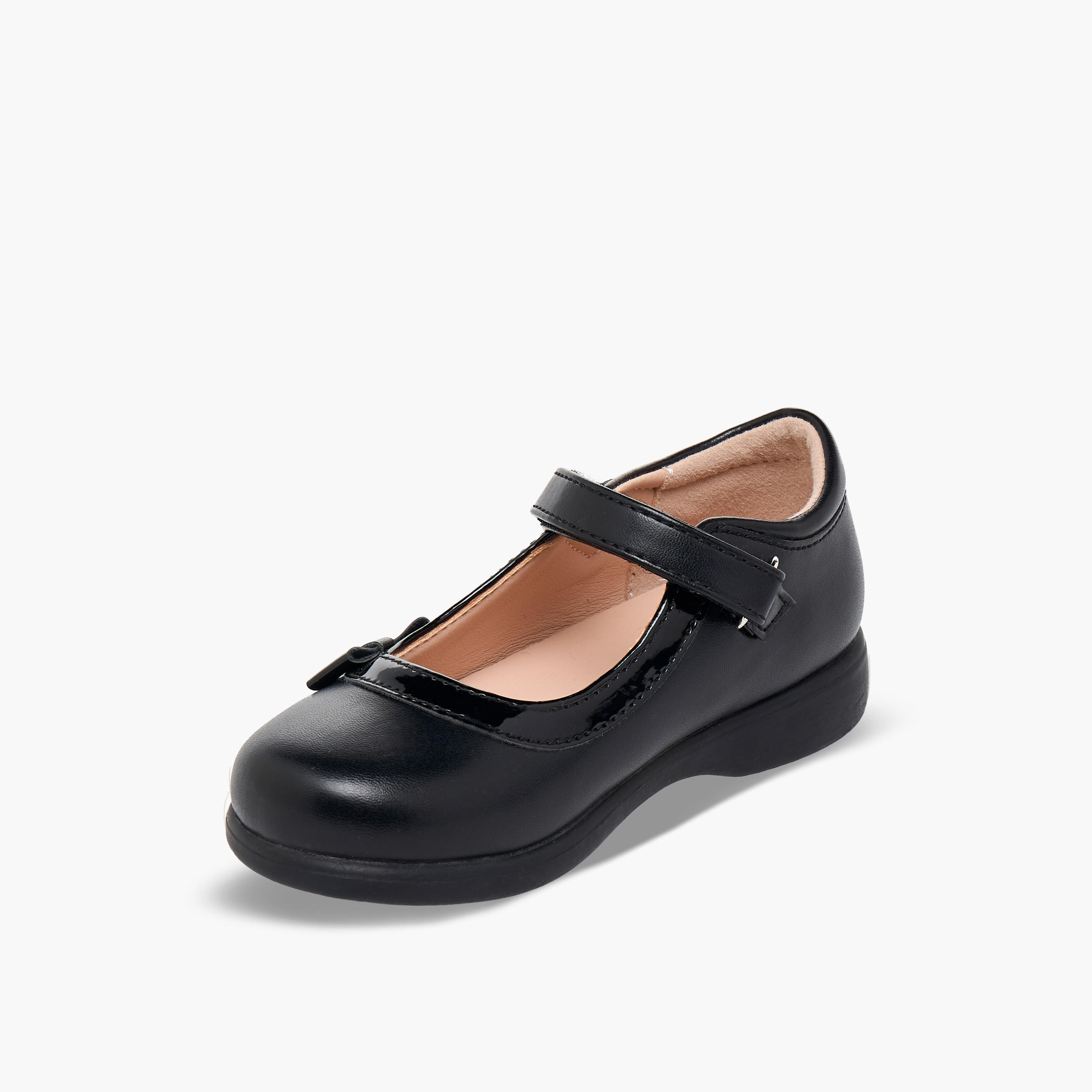 Flora Bella Girls Bow Detail Hook & Loop Mary Jane School Shoes-girls-shoes-maryjanes-image-4