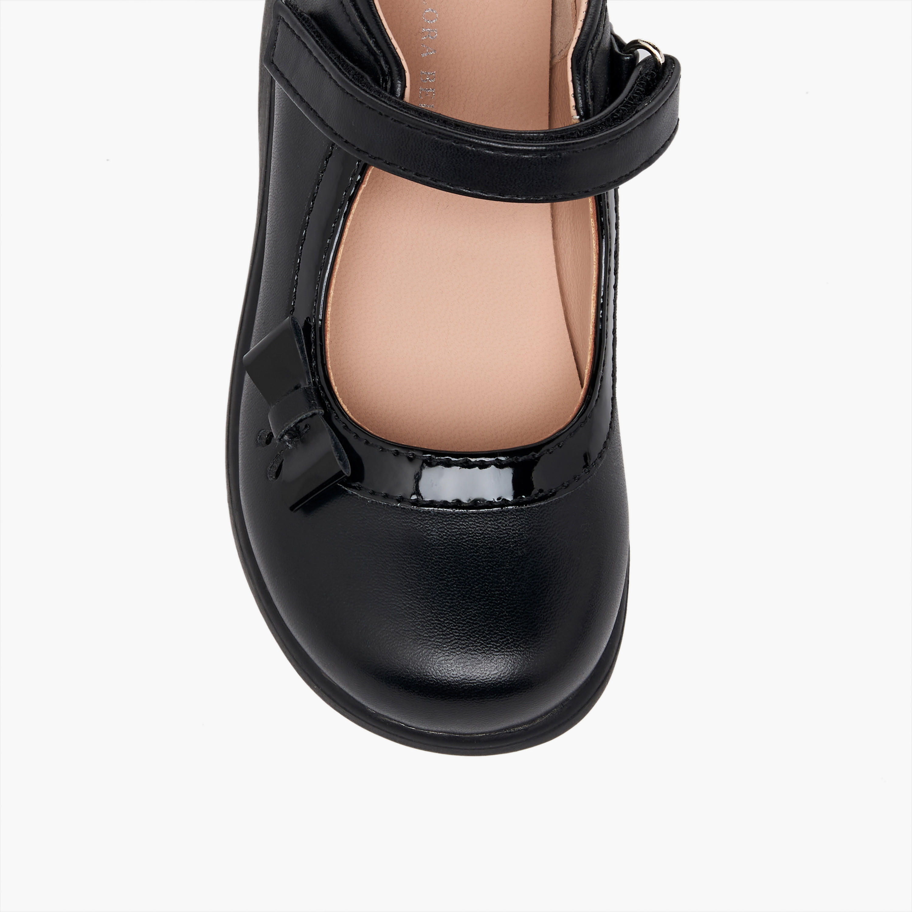 Flora Bella Girls Bow Detail Hook & Loop Mary Jane School Shoes-girls-shoes-maryjanes-image-7