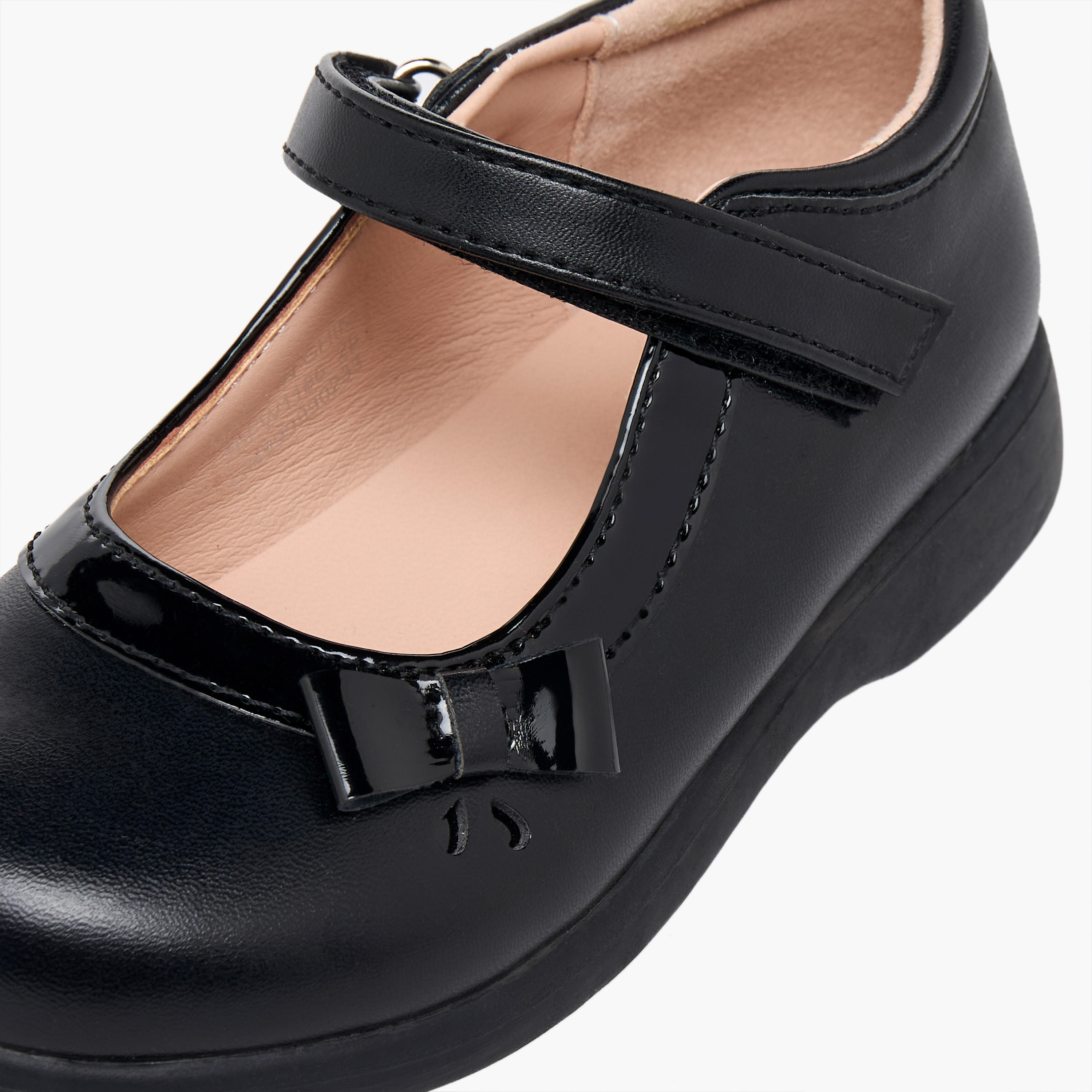 Flora Bella Girls Bow Detail Hook & Loop Mary Jane School Shoes-girls-shoes-maryjanes-image-8