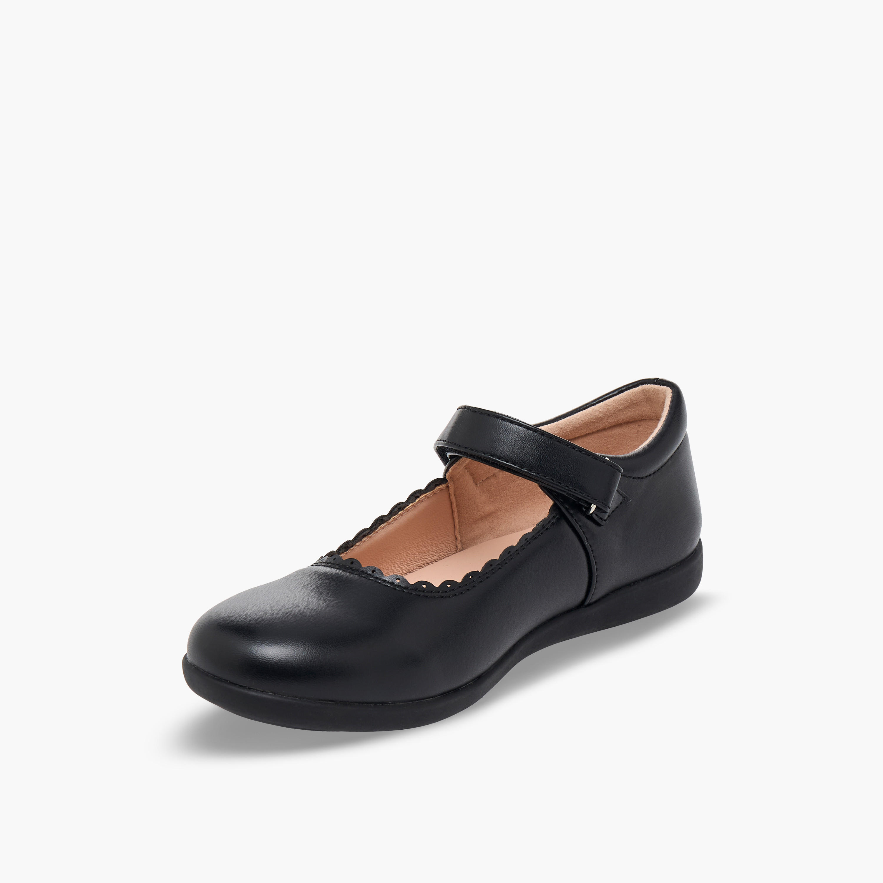 Flora Bella Girls Hook & Loop Mary Jane School Shoes-girls-shoes-maryjanes-image-4