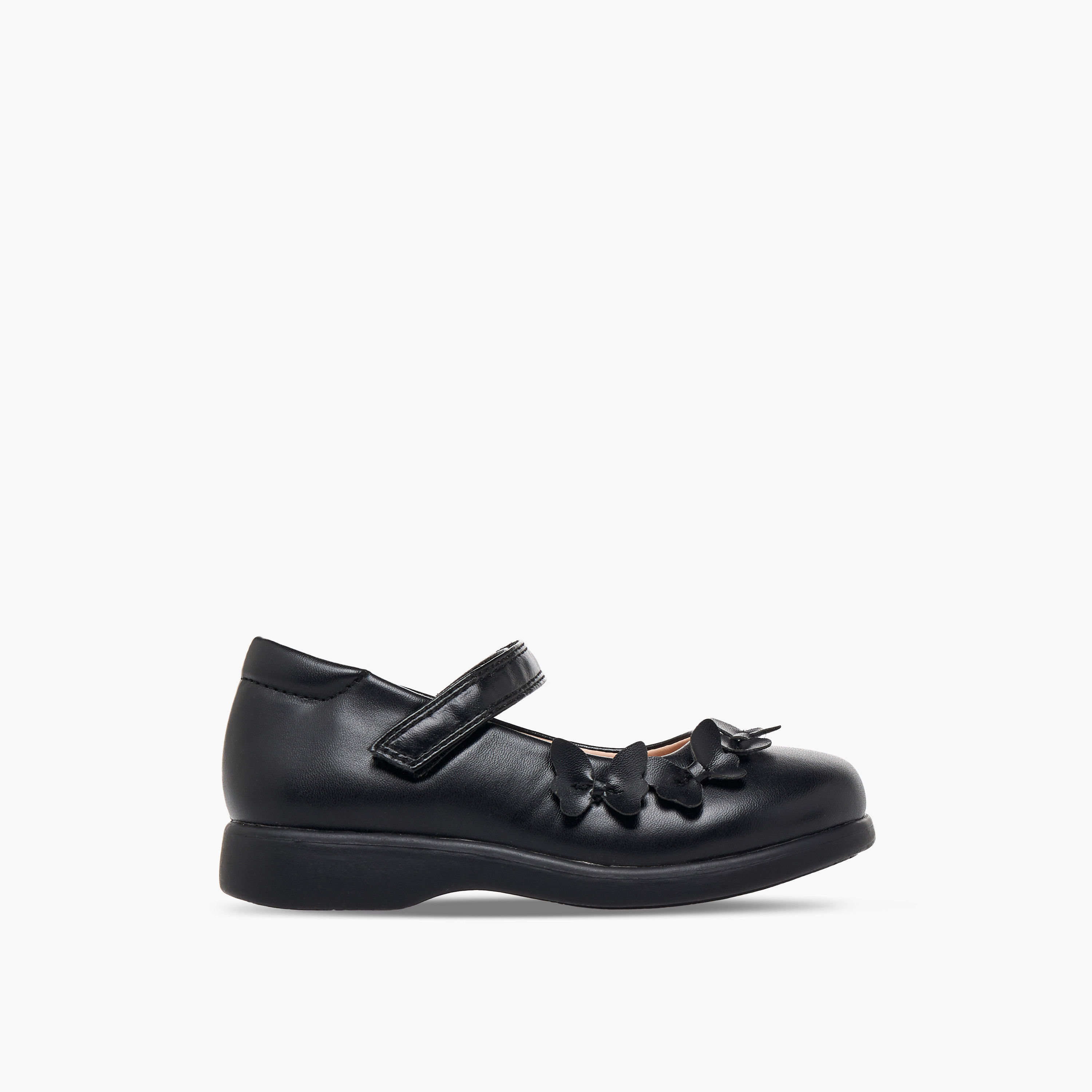 Flora Bella Girls Butterfly Detail Hook & Loop School Shoes-girls-shoes-maryjanes-image-3