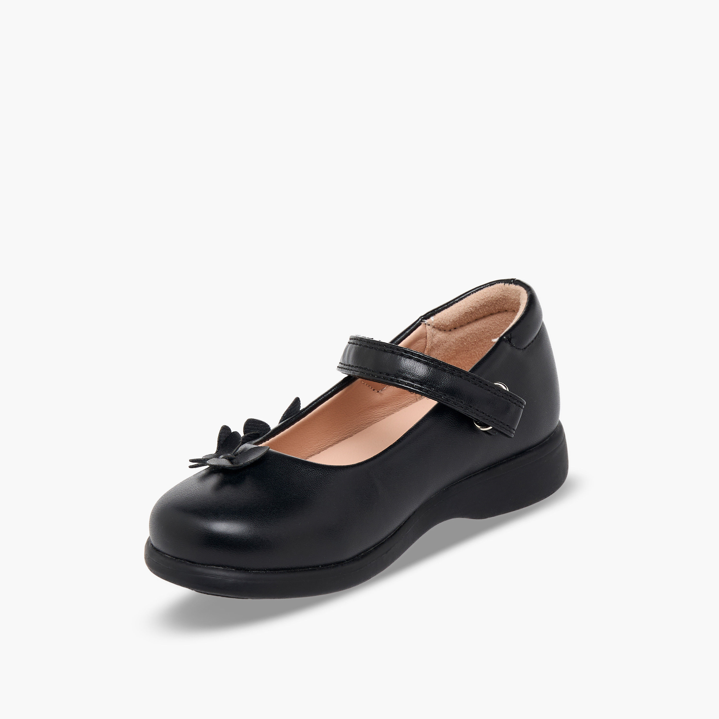 Flora Bella Girls Butterfly Detail Hook & Loop School Shoes-girls-shoes-maryjanes-image-4