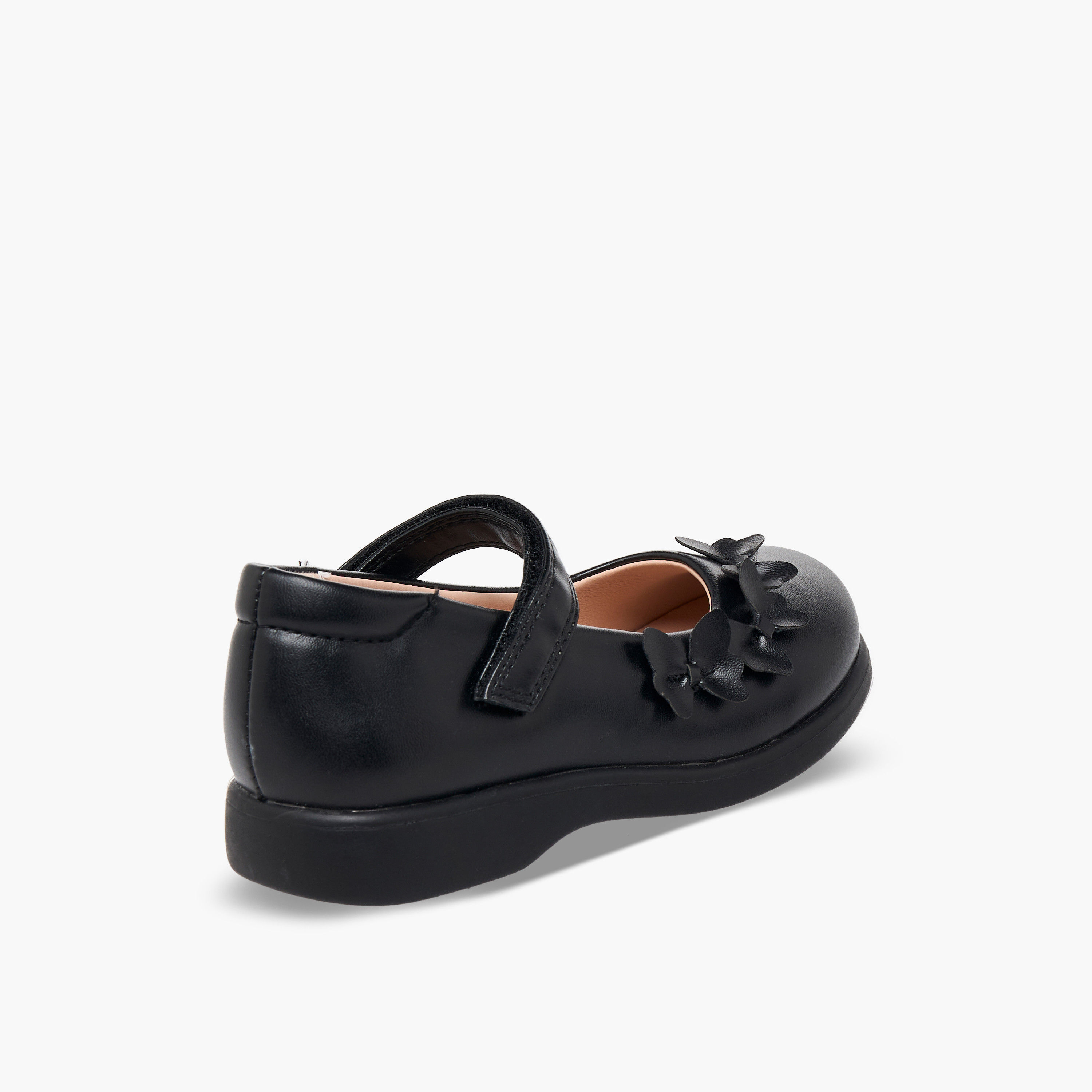 Flora Bella Girls Butterfly Detail Hook & Loop School Shoes-girls-shoes-maryjanes-image-6