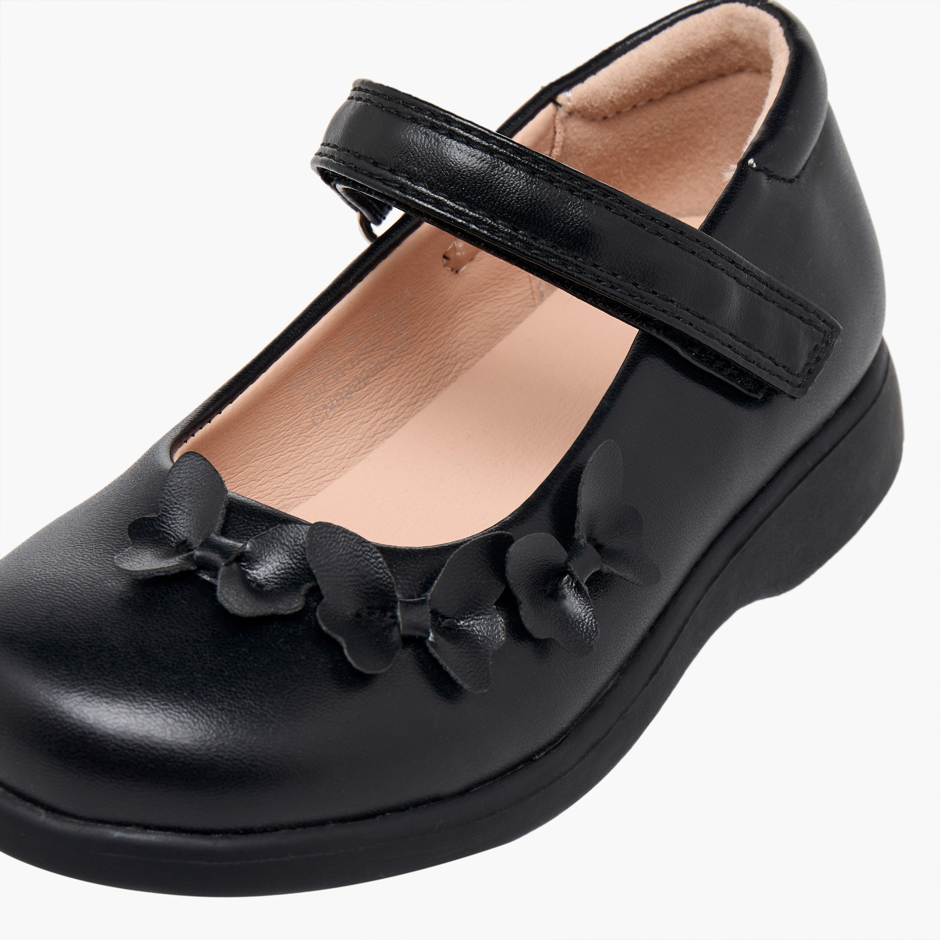 Flora Bella Girls Butterfly Detail Hook & Loop School Shoes-girls-shoes-maryjanes-image-8