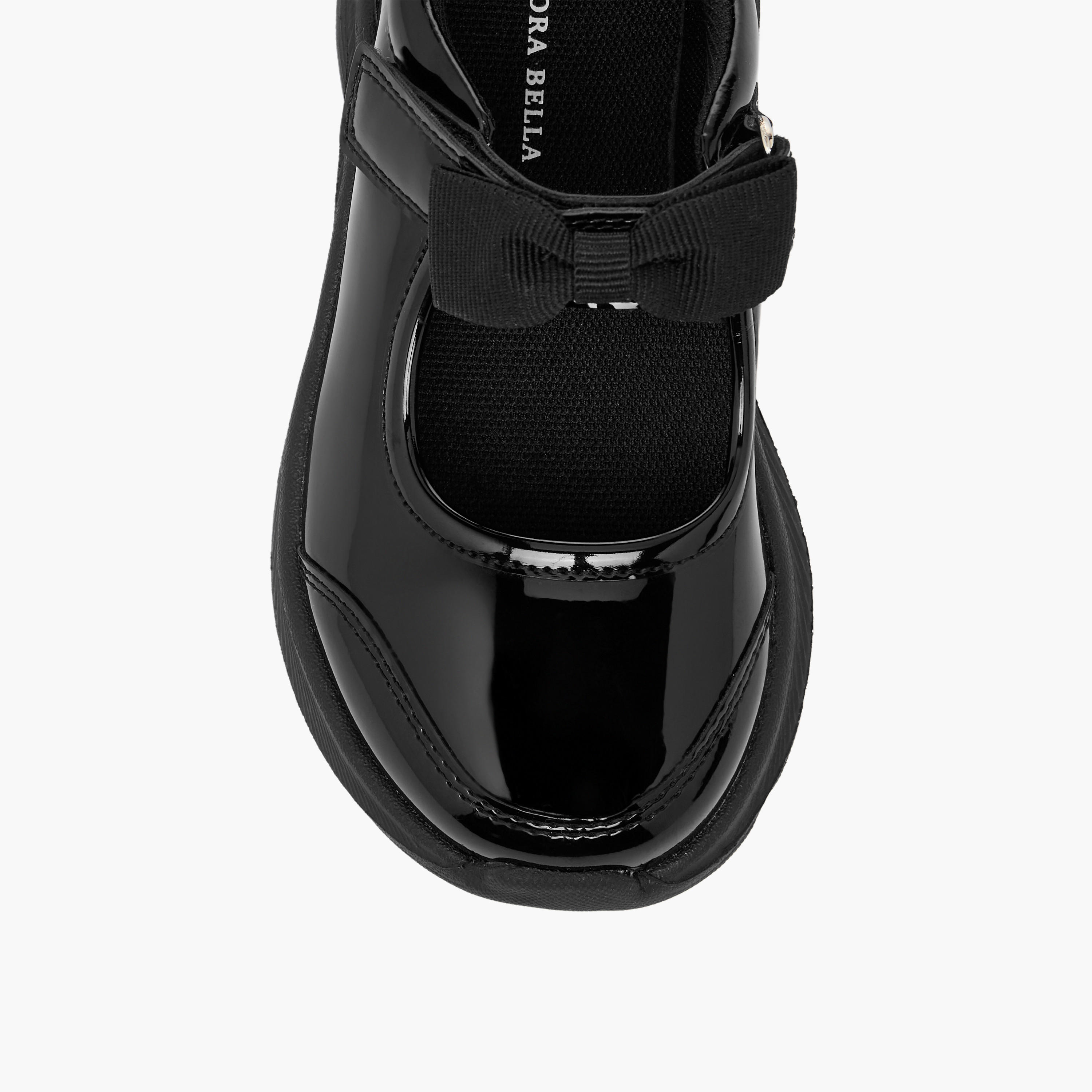 Flora Bella Girls Bow Detail Hook & Loop School Shoes-girls-shoes-maryjanes-image-7