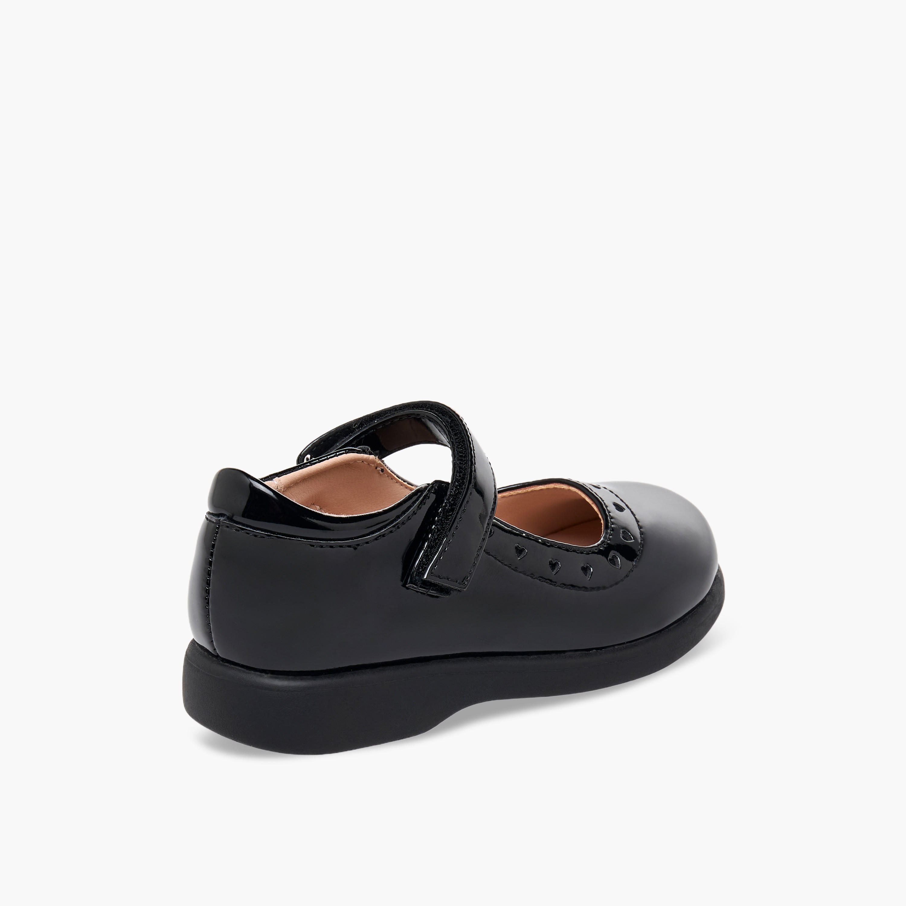 Flora Bella Girls Heart Detail Hook & Loop School Shoes-girls-shoes-maryjanes-image-6
