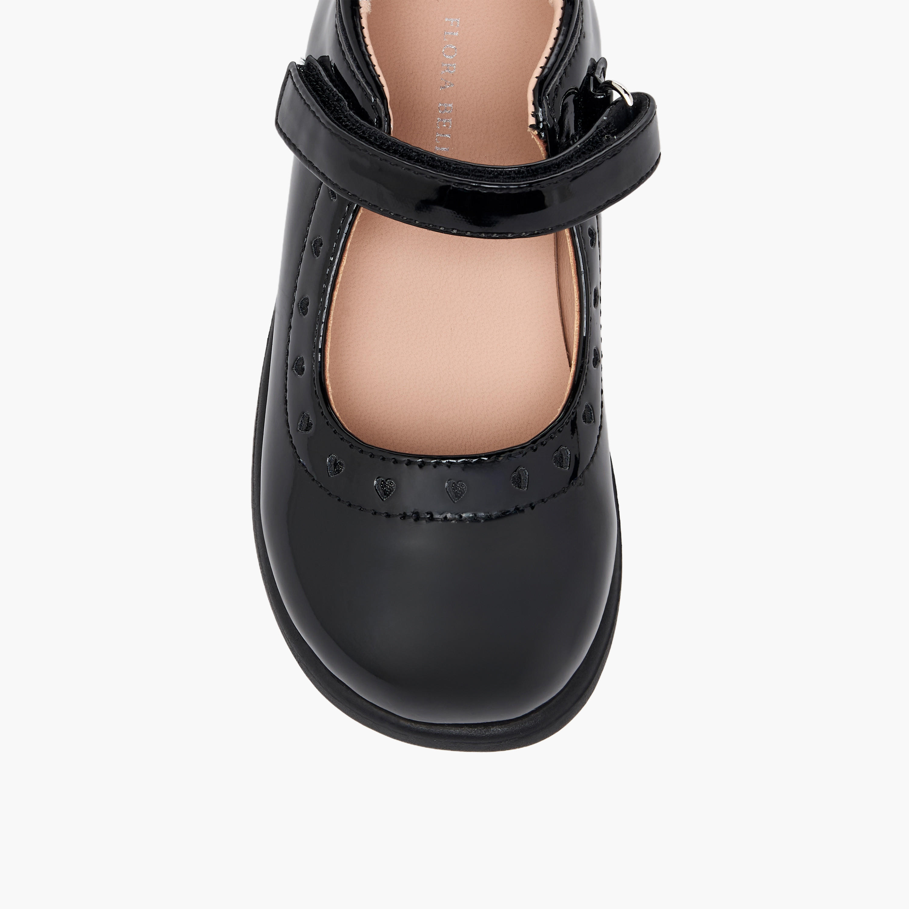 Flora Bella Girls Heart Detail Hook & Loop School Shoes-girls-shoes-maryjanes-image-7