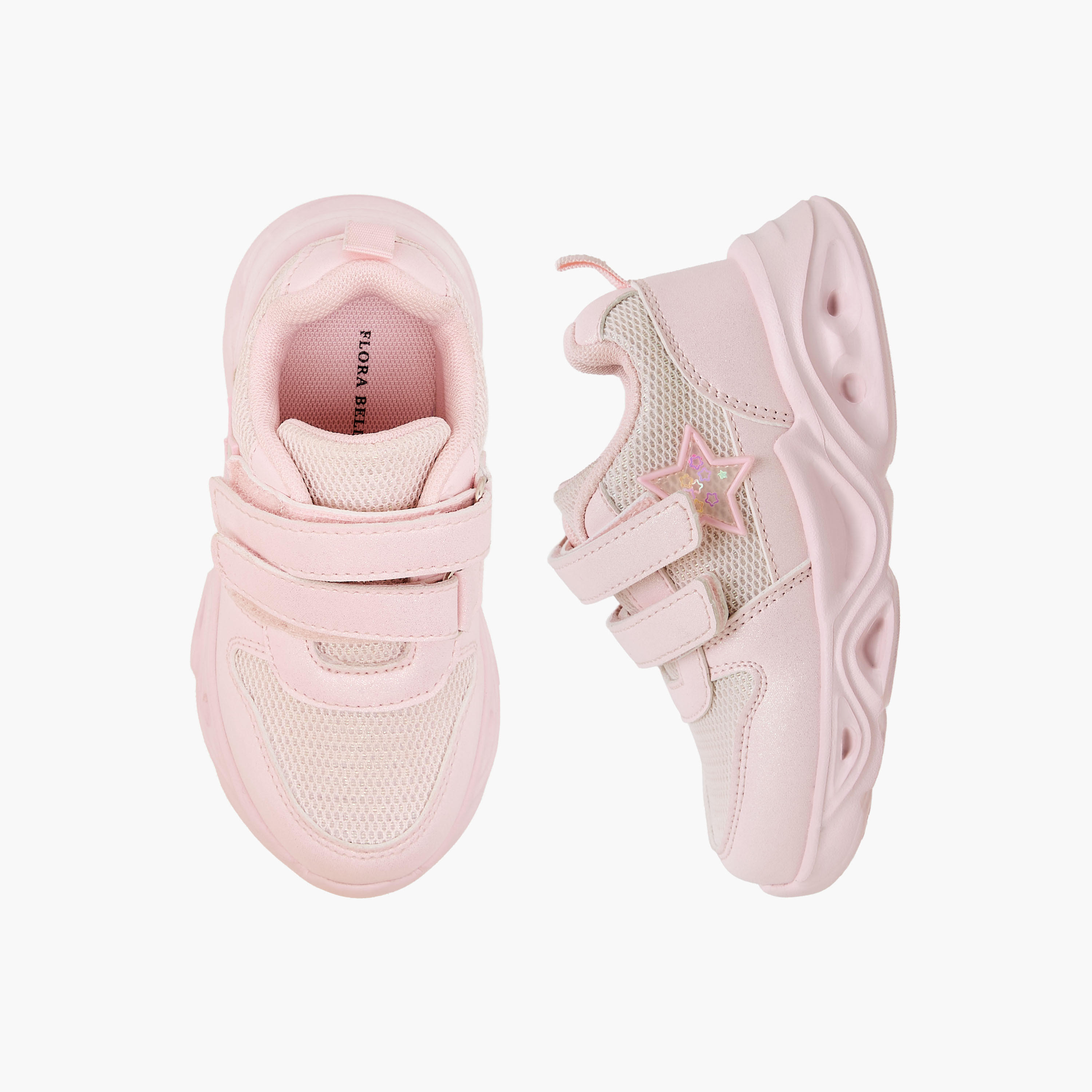 حذاء سنيكرز مضيء بشريط إغلاق لاصق للبنات من فلورا بيلا-girls-shoes-sneakers-image-1