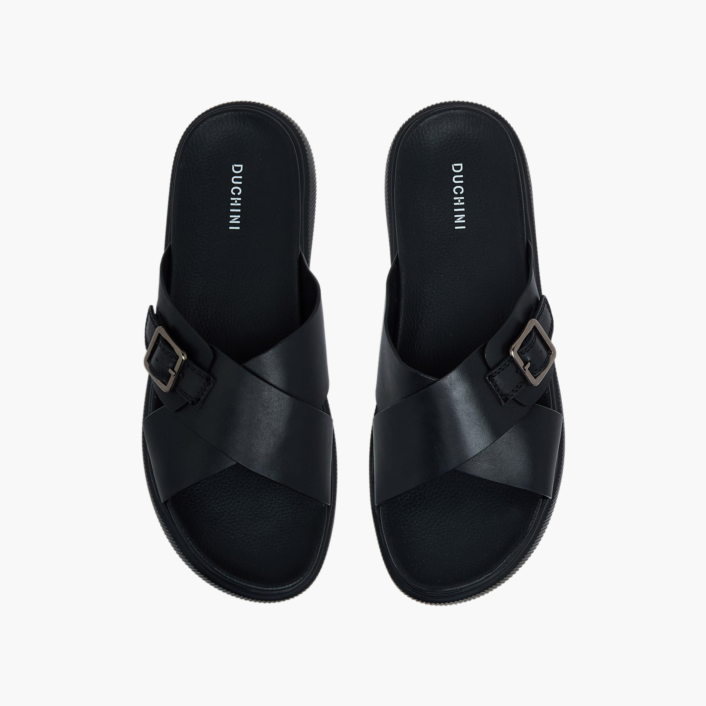 Duchini Men Leather Cross Strap Sandals-men-shoes-sandals-image-1