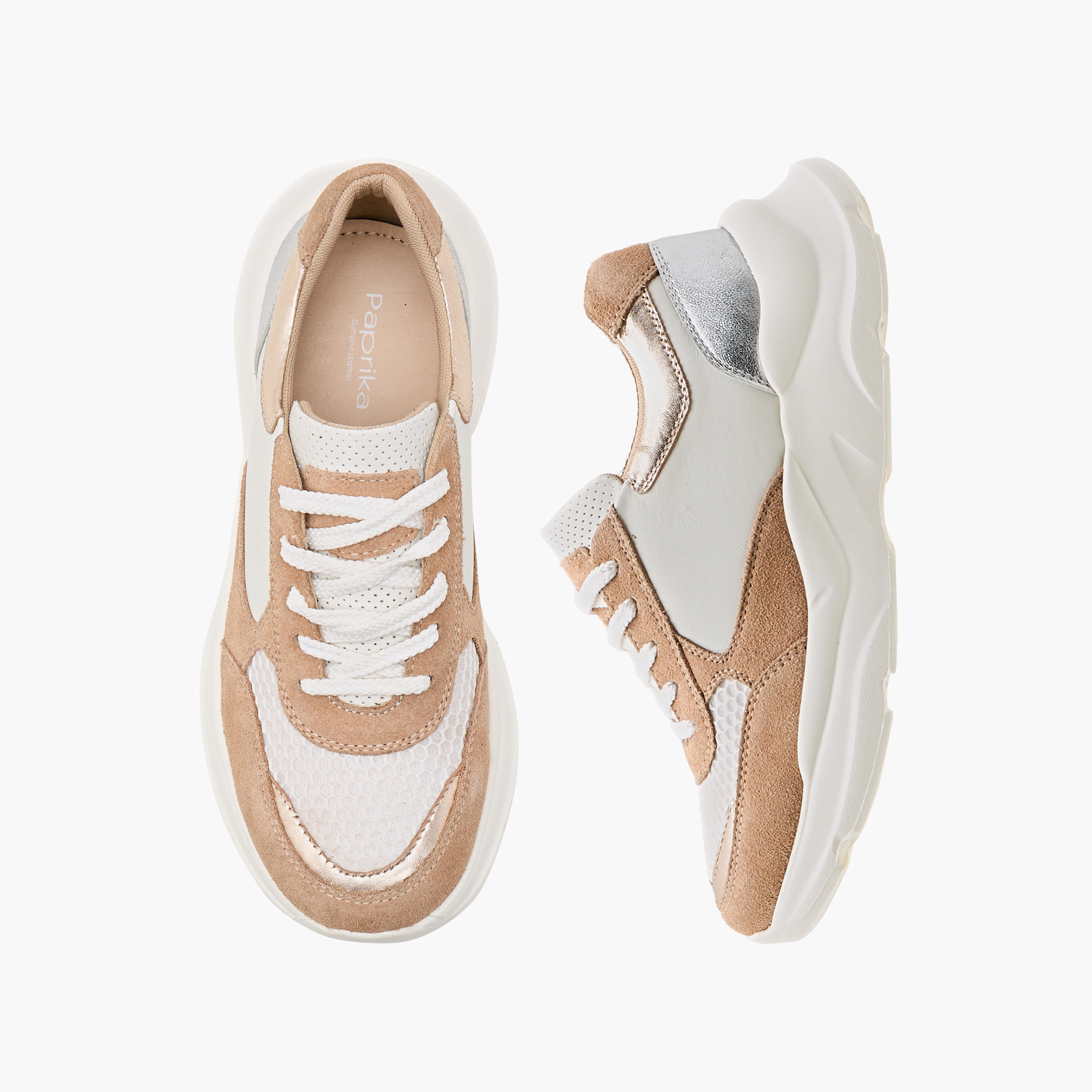 Paprika Colourblock Sneakers with Lace-Up Closure-women-shoes-sneakers-image-1