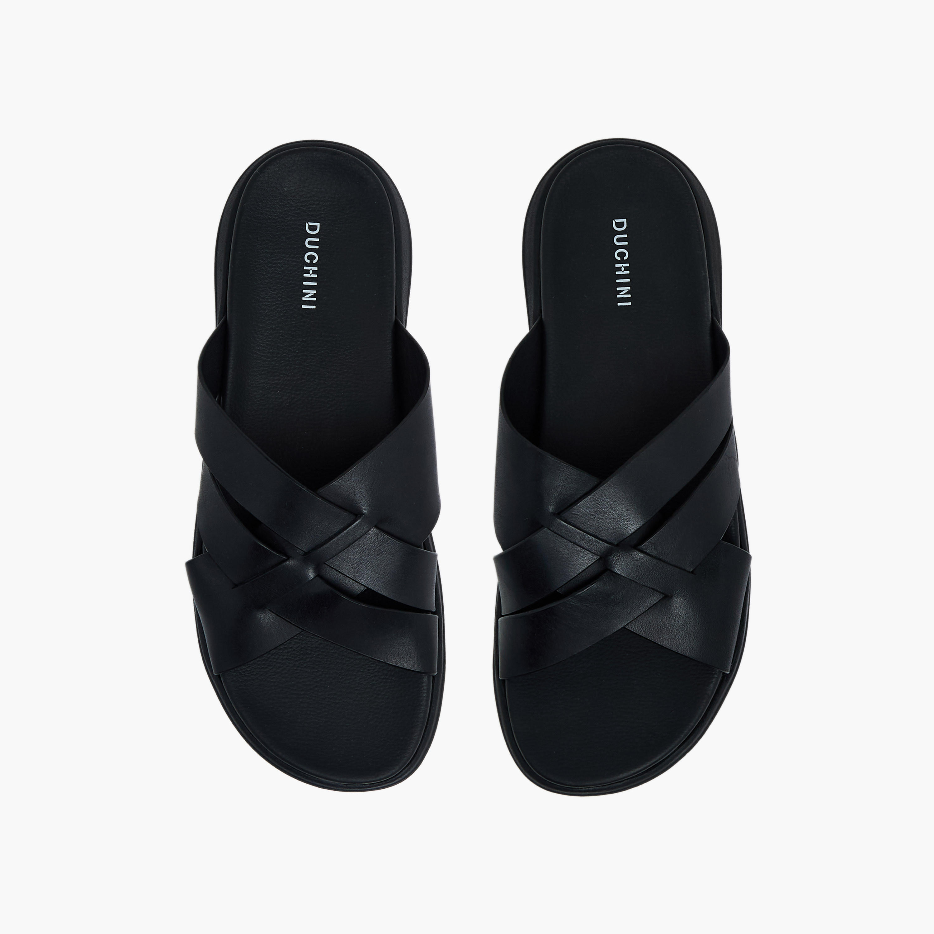 Duchini Men Leather Cross Strap Sandals-men-shoes-sandals-image-1