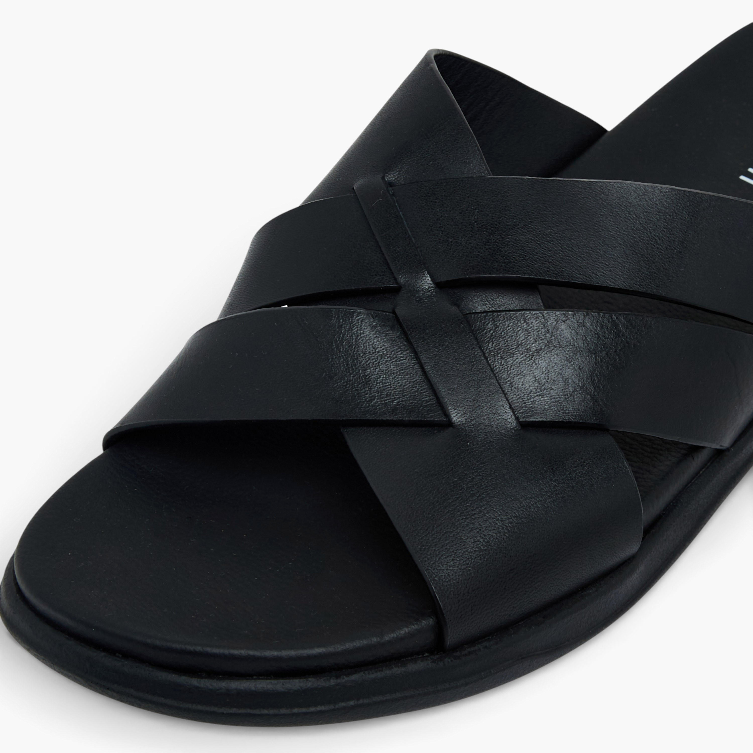 Duchini Men Leather Cross Strap Sandals-men-shoes-sandals-image-4