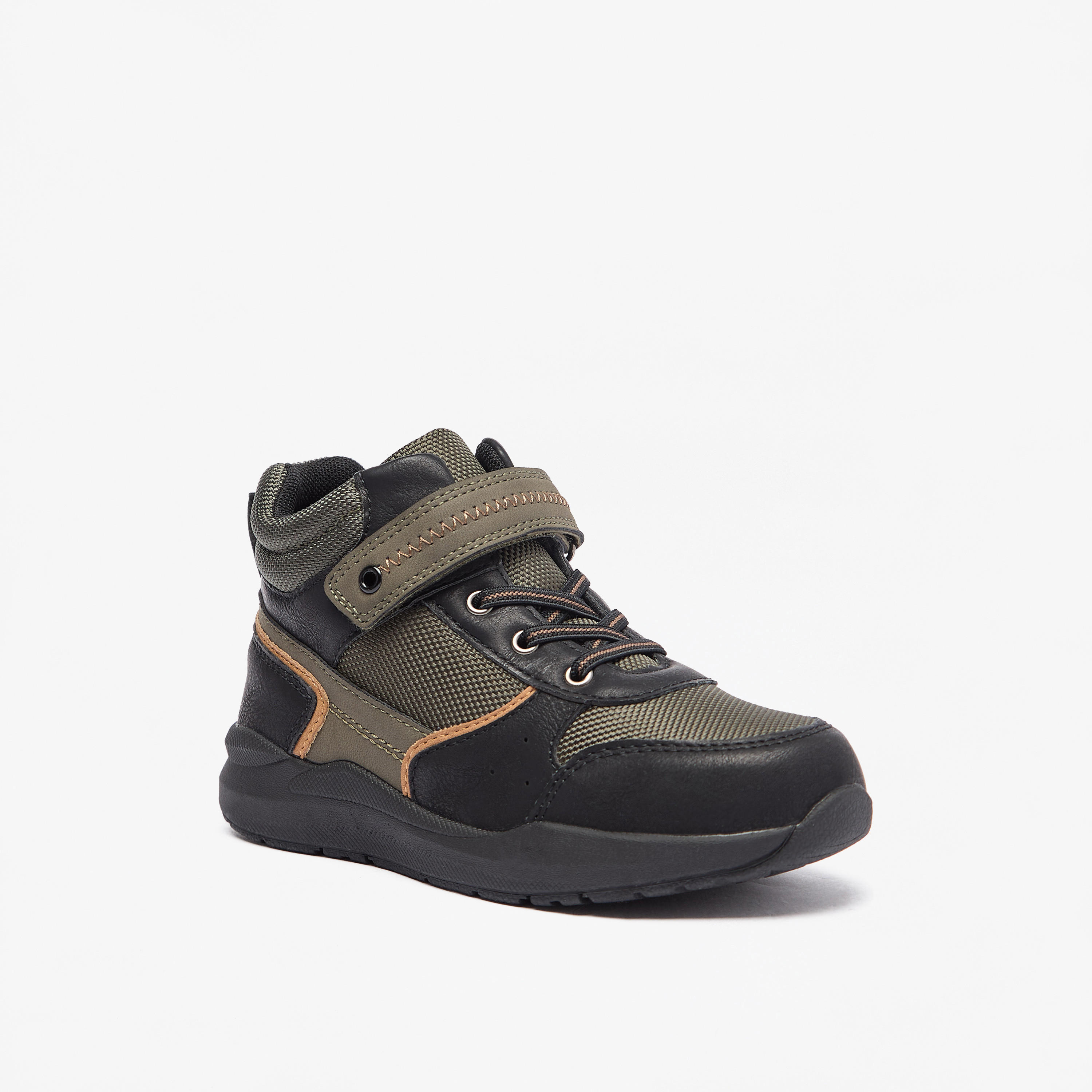 LBL by Shoexpress Panelled High Cut Sneakers with Hook and Loop Closure-boys-shoes-sneakers-image-1