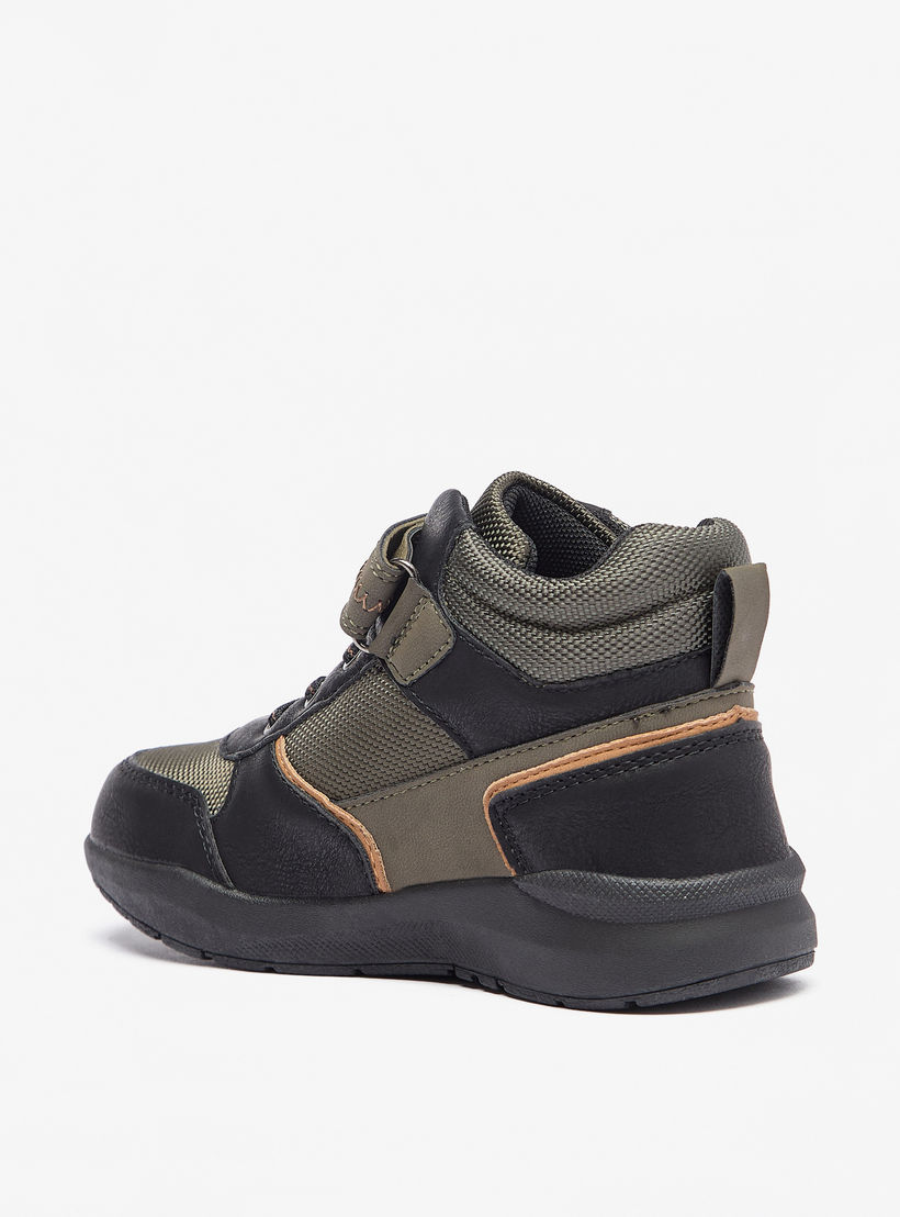 LBL by Shoexpress Panelled High Cut Sneakers with Hook and Loop Closure-boys-shoes-sneakers-image-2