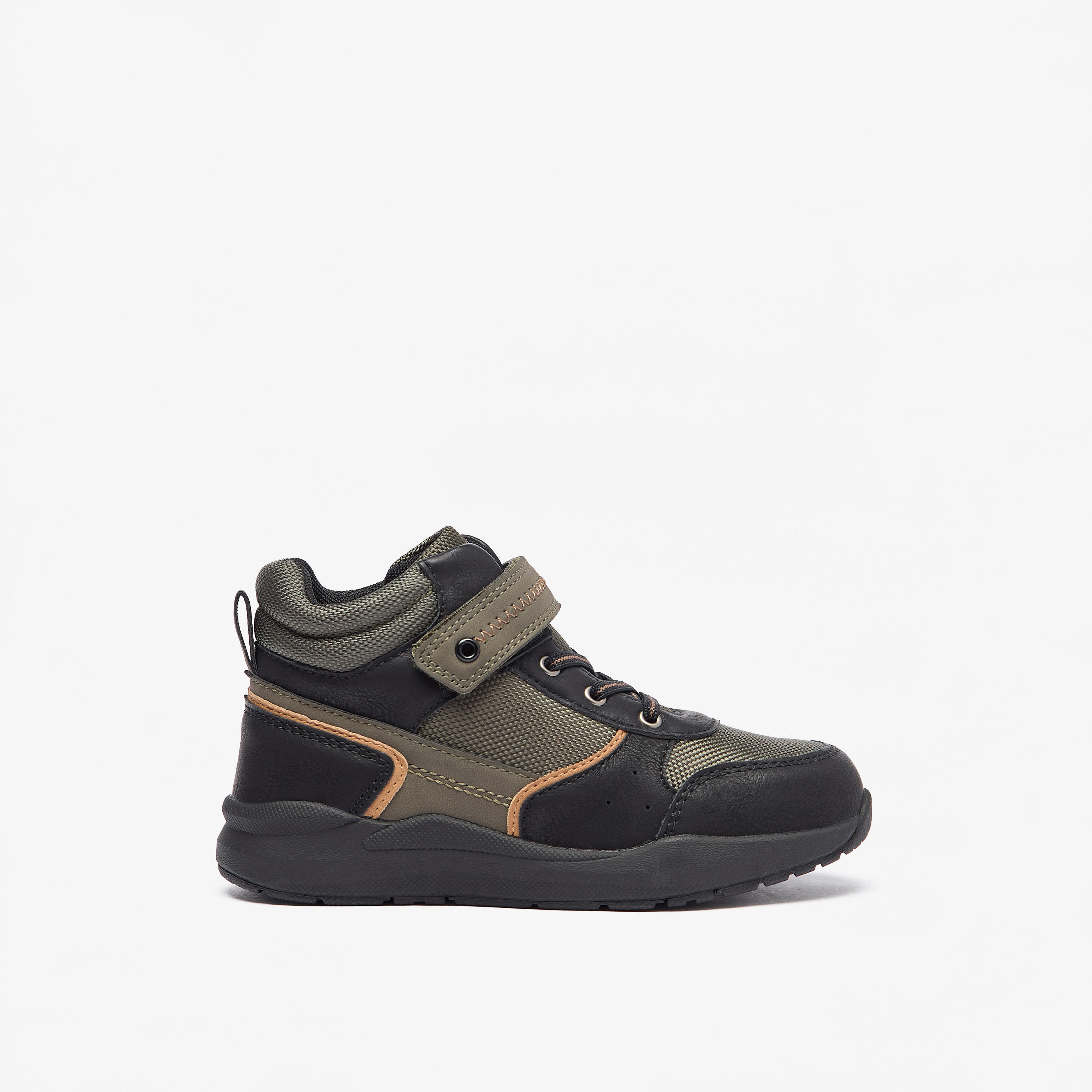 LBL by Shoexpress Panelled High Cut Sneakers with Hook and Loop Closure-boys-shoes-sneakers-image-3