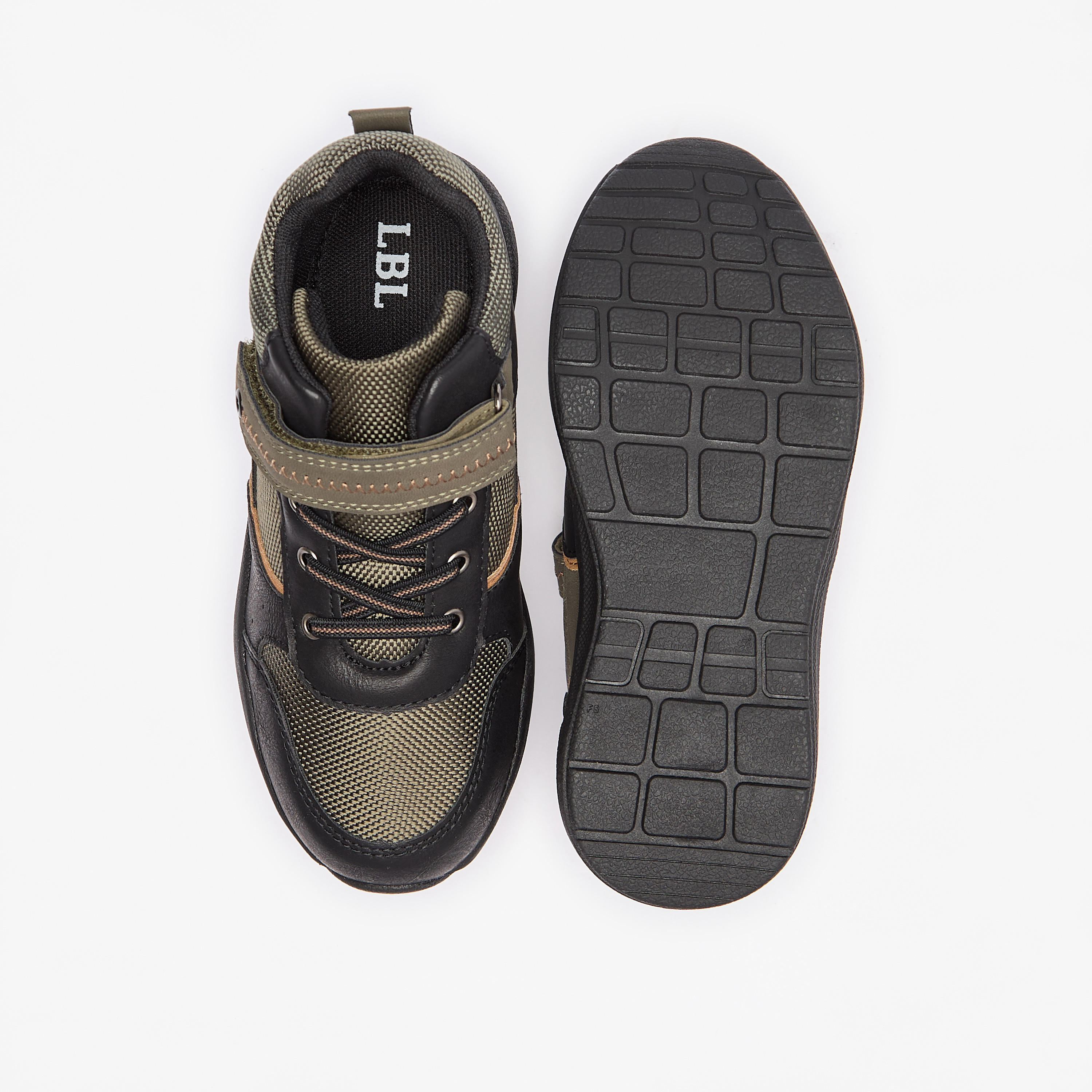 LBL by Shoexpress Panelled High Cut Sneakers with Hook and Loop Closure-boys-shoes-sneakers-image-4