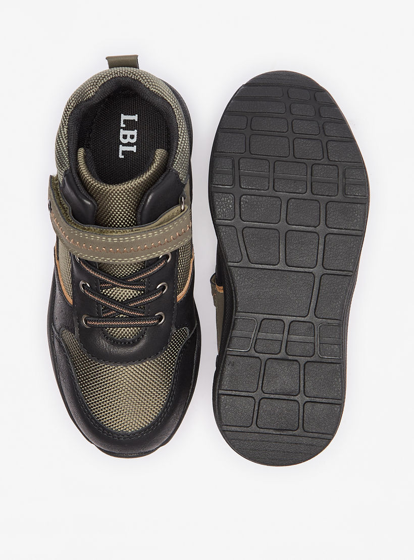 LBL by Shoexpress Panelled High Cut Sneakers with Hook and Loop Closure-boys-shoes-sneakers-image-4