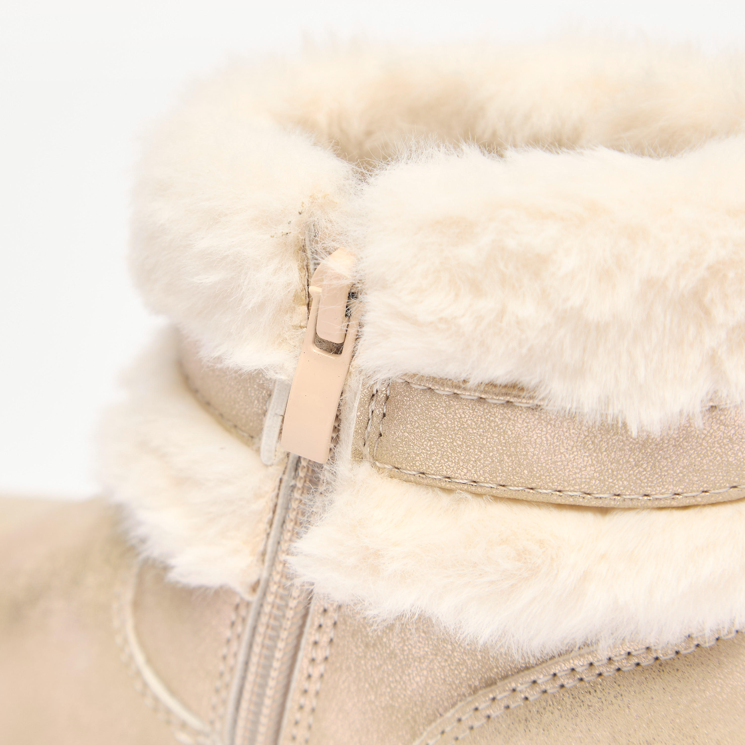 Flora Bella Faux Fur Ankle Boots with Bow Detail and Zip Closure-girls-shoes-boots-image-5