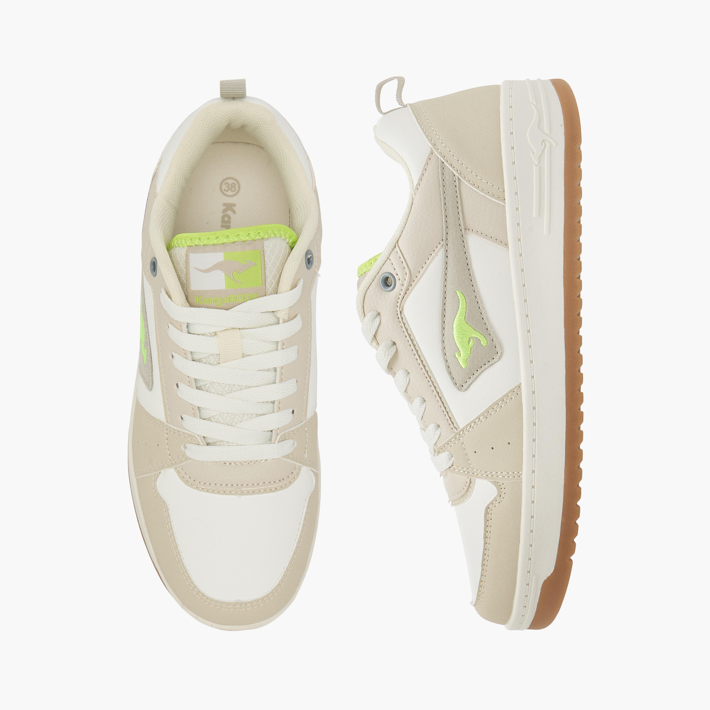 KangaROOS Women's Panelled Sneakers with Lace-Up Closure-women-shoes-sneakers-image-1