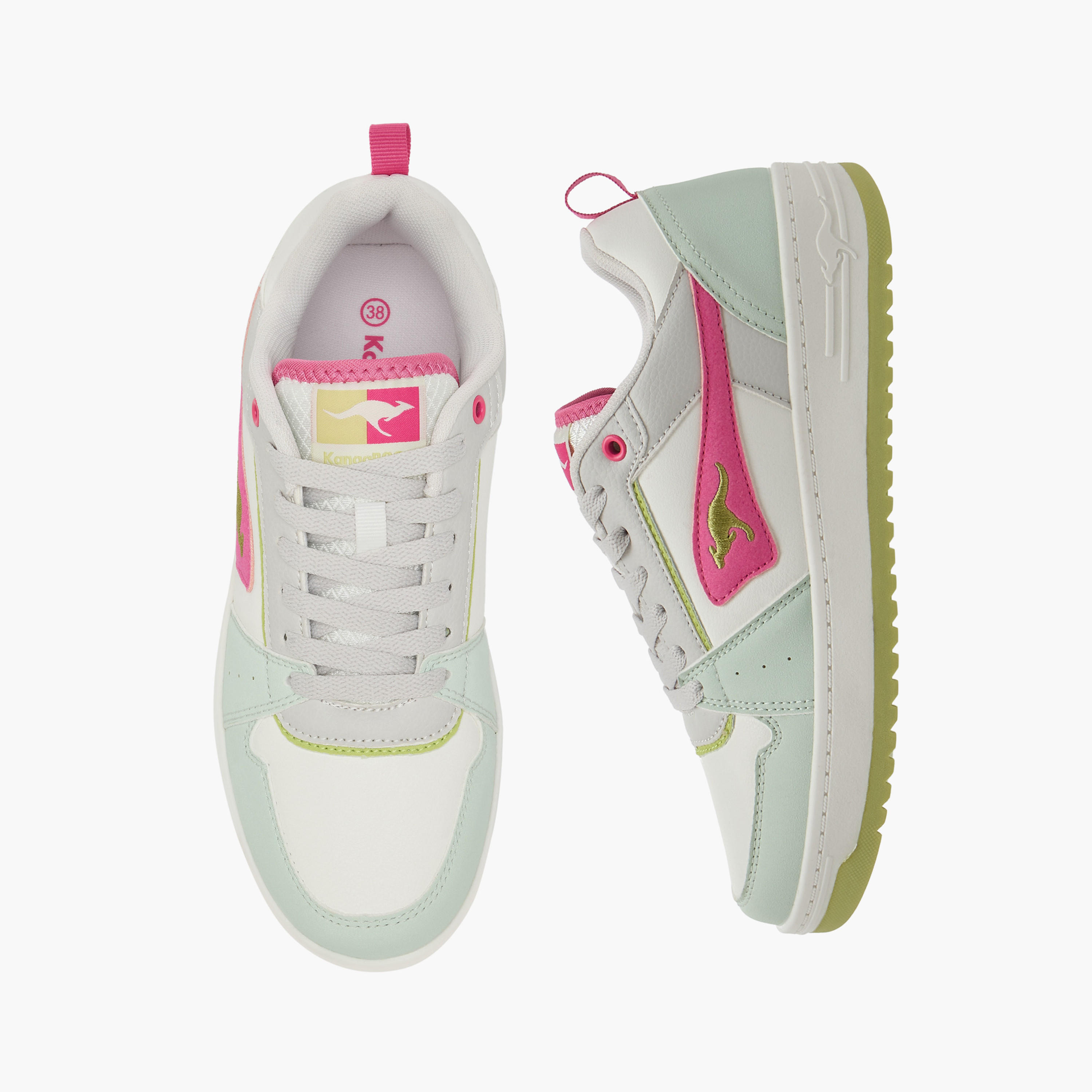 KangaROOS Women's Panelled Sneakers with Lace-Up Closure-women-shoes-sneakers-image-1