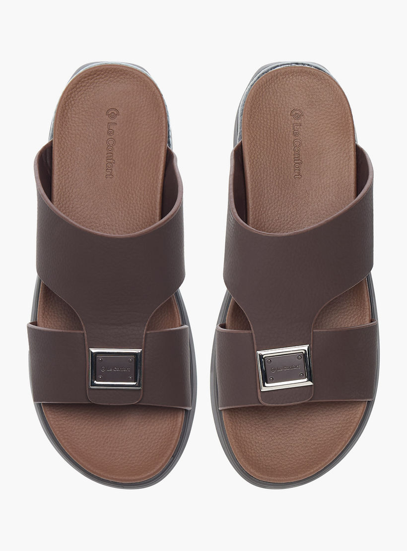 صندل مريح سهل الارتداء بزينة معدنية من لو كونفورت-men-shoes-sandals-image-1
