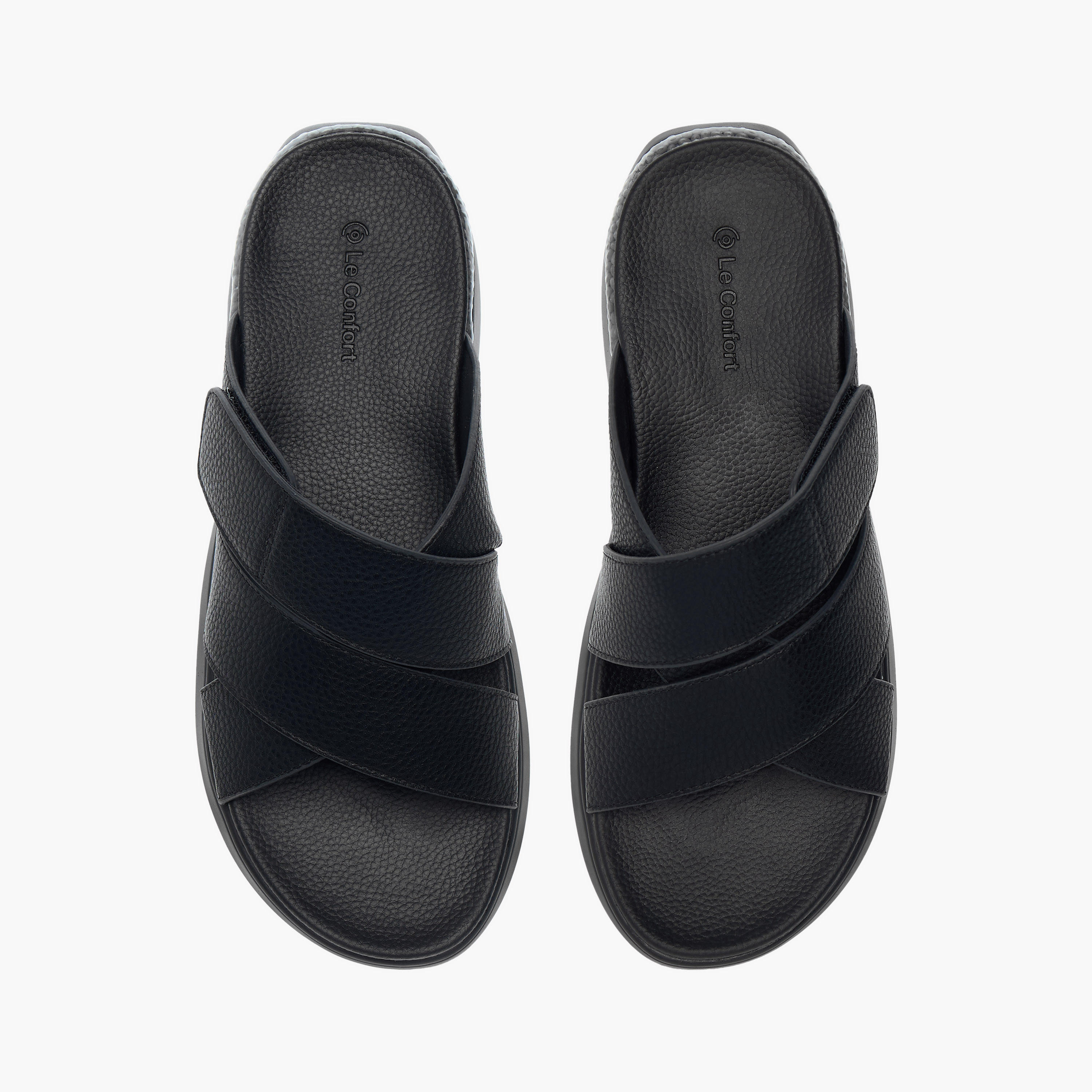 صندل مريح سادة سهل الارتداء بحزام متقاطع من لو كونفورت-men-shoes-sandals-image-1