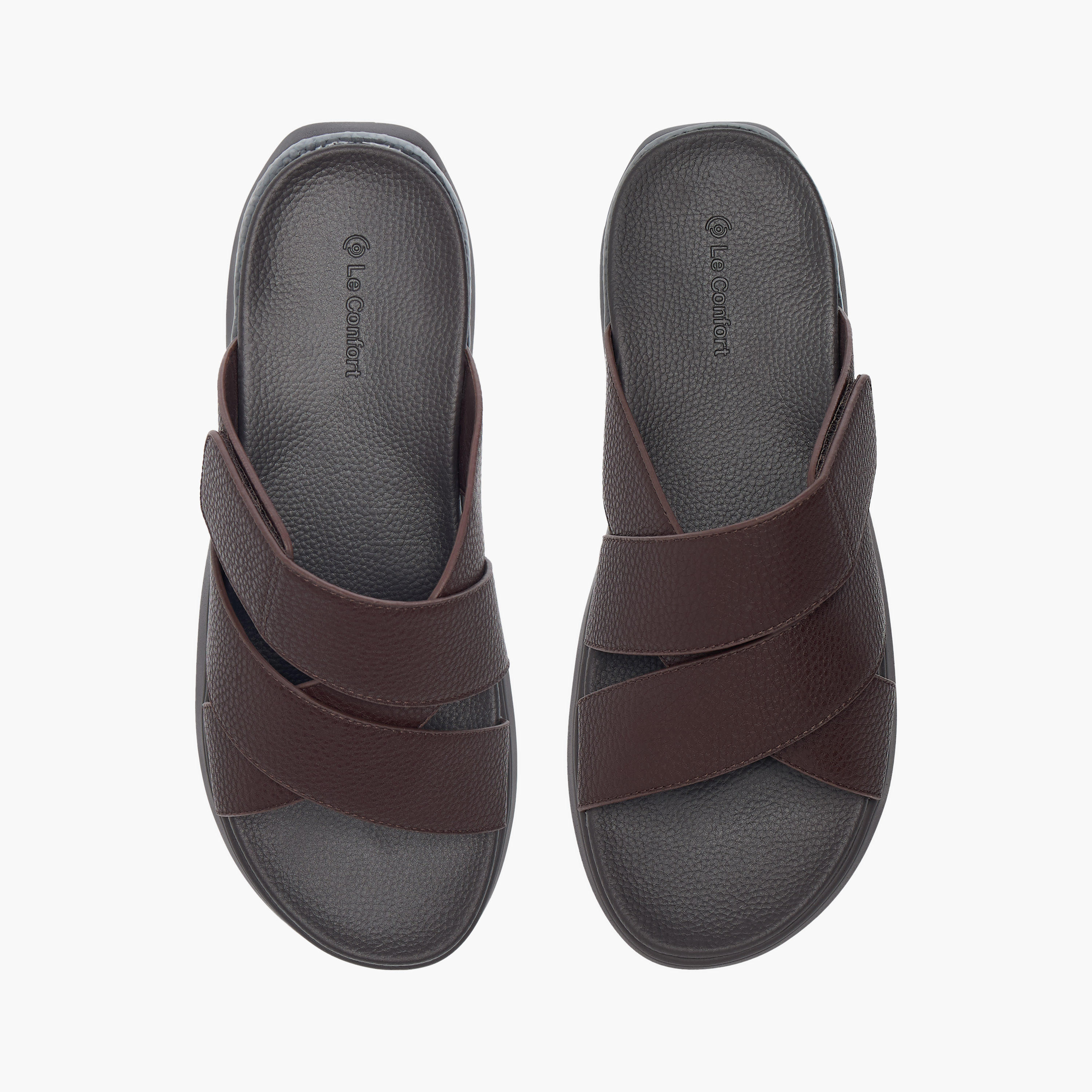 صندل مريح سادة سهل الارتداء بحزام متقاطع من لو كونفورت-men-shoes-sandals-image-4