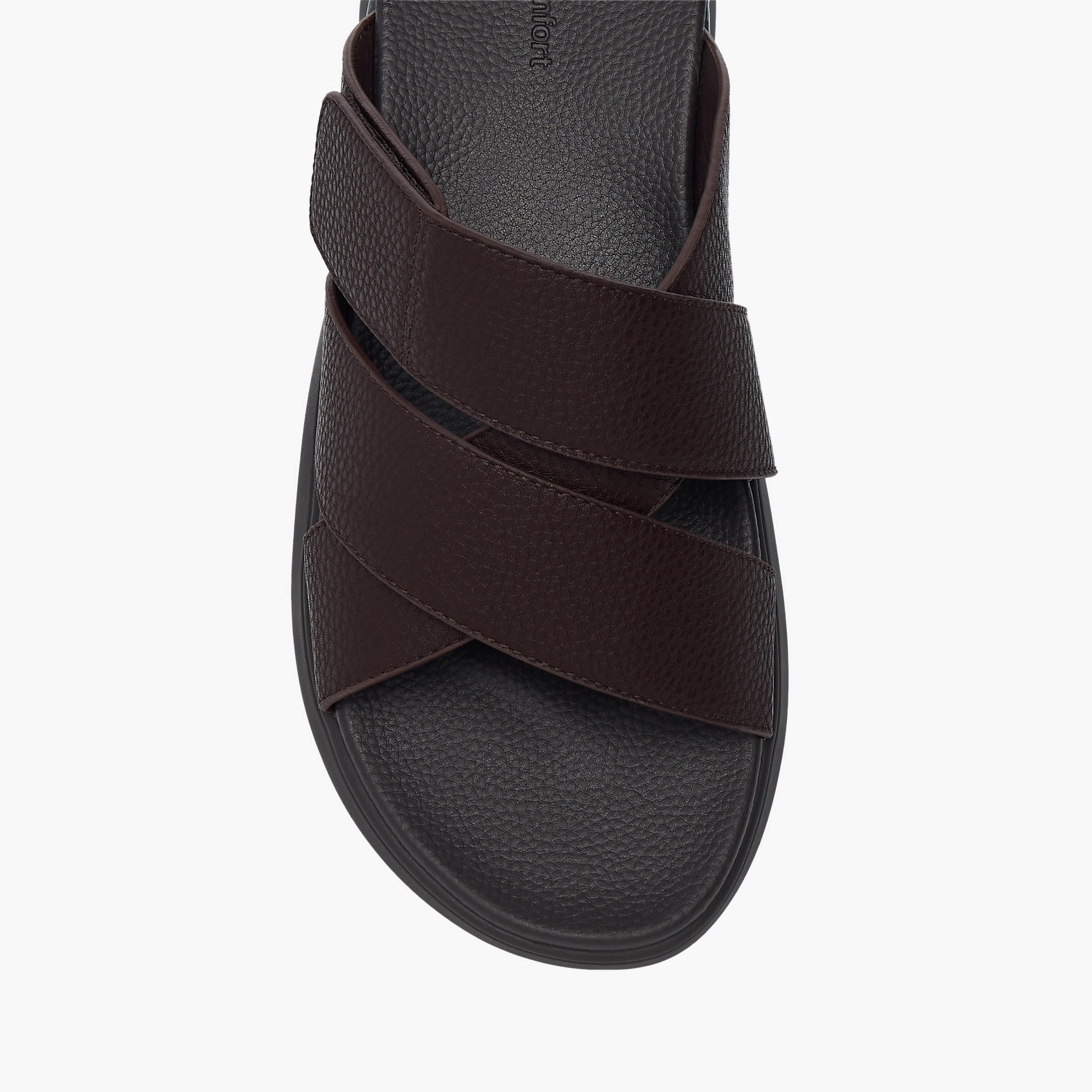 صندل مريح سادة سهل الارتداء بحزام متقاطع من لو كونفورت-men-shoes-sandals-image-2