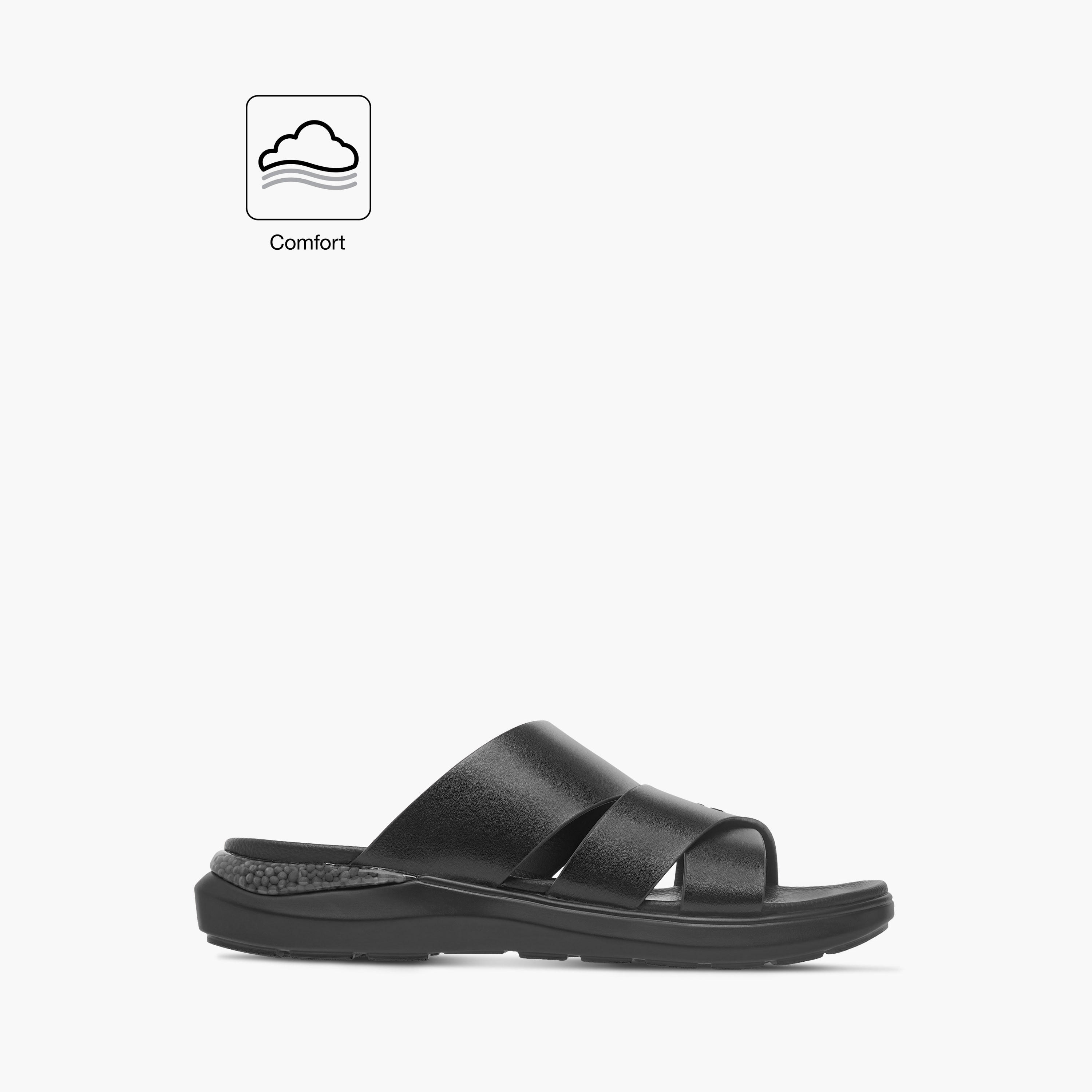 صندل مريح سادة سهل الارتداء بحزام متقاطع من لو كونفورت-men-shoes-sandals-image-2