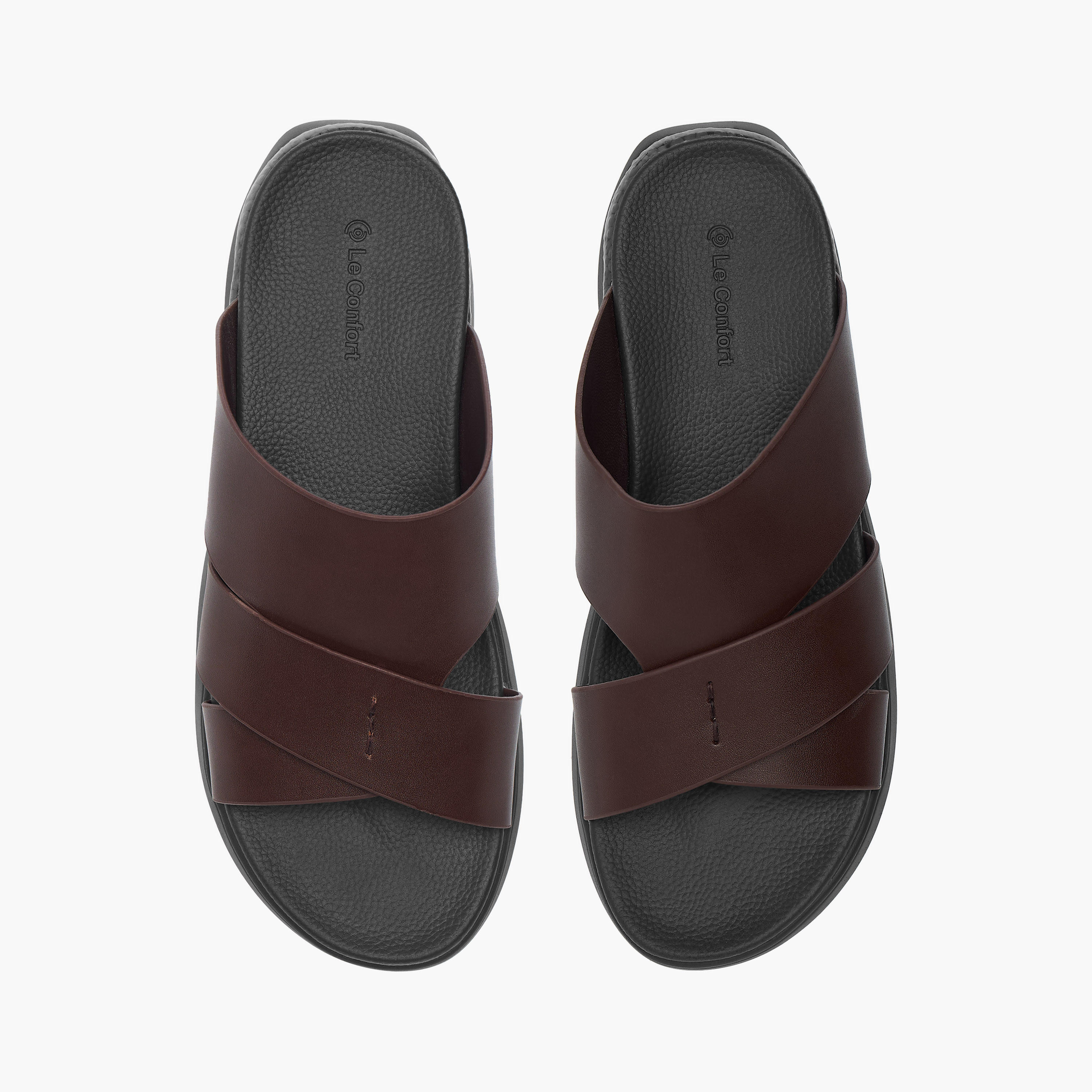 صندل مريح سادة سهل الارتداء بحزام متقاطع من لو كونفورت-men-shoes-sandals-image-1