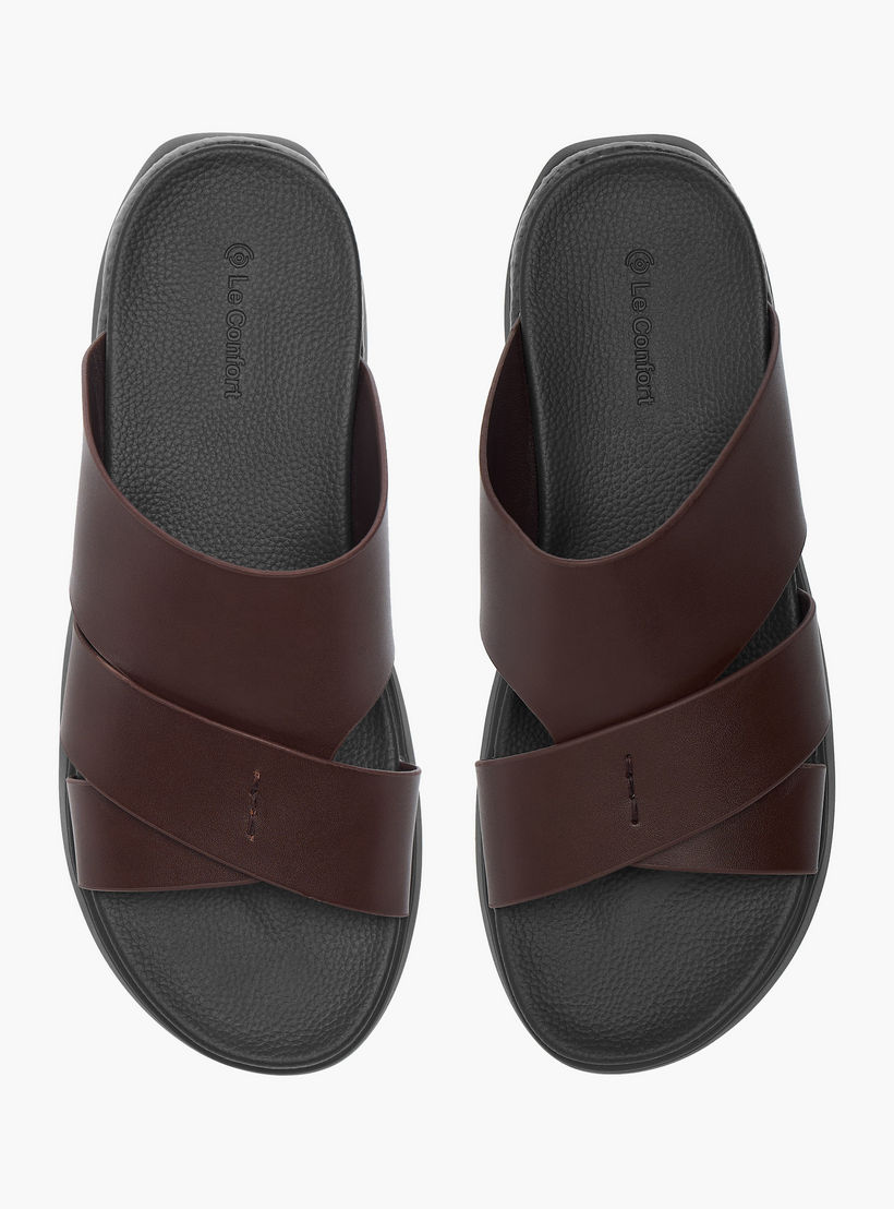 صندل مريح سادة سهل الارتداء بحزام متقاطع من لو كونفورت-men-shoes-sandals-image-1