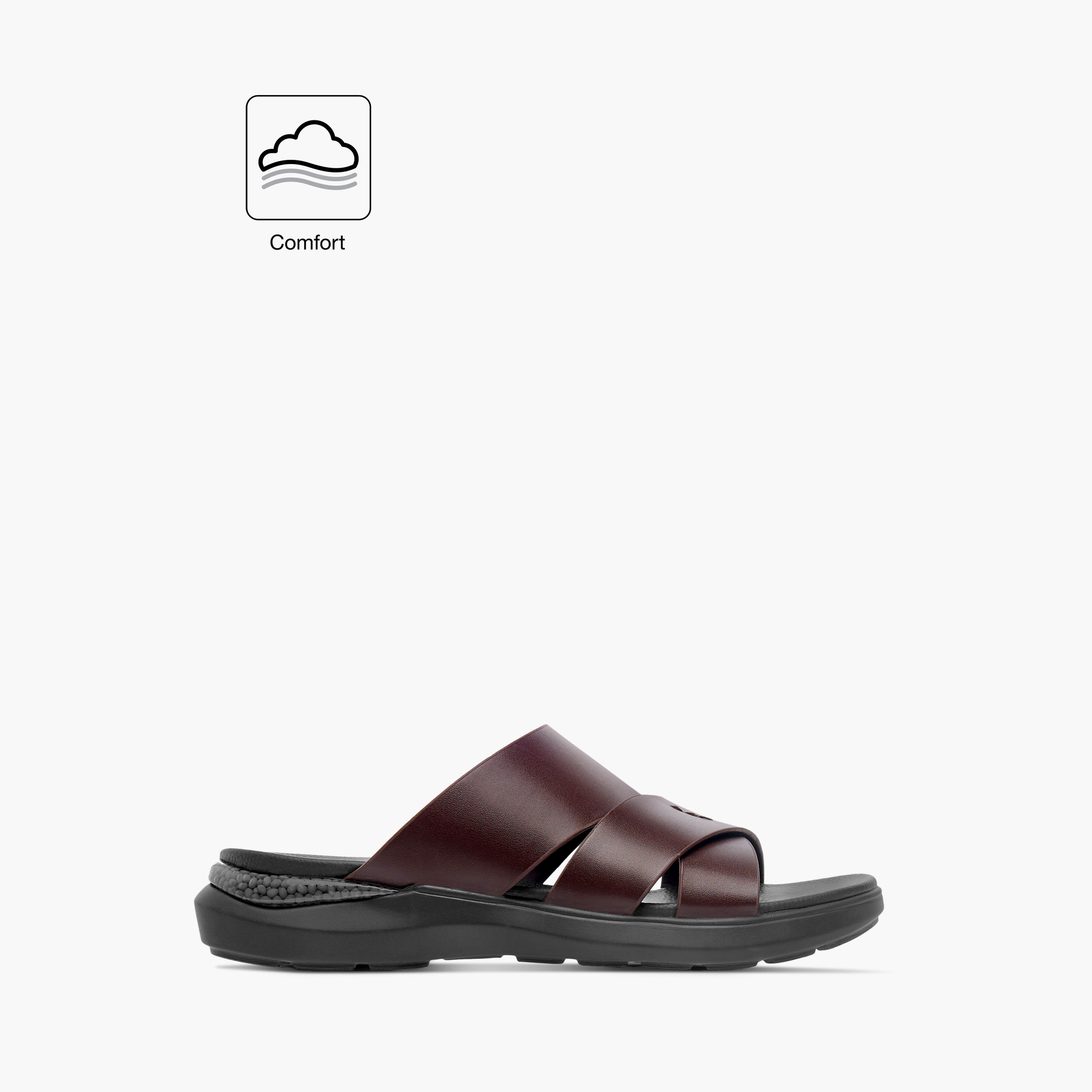 Le Confort Solid Cross Strap Slip-On Comfort Sandals-men-shoes-sandals-image-2