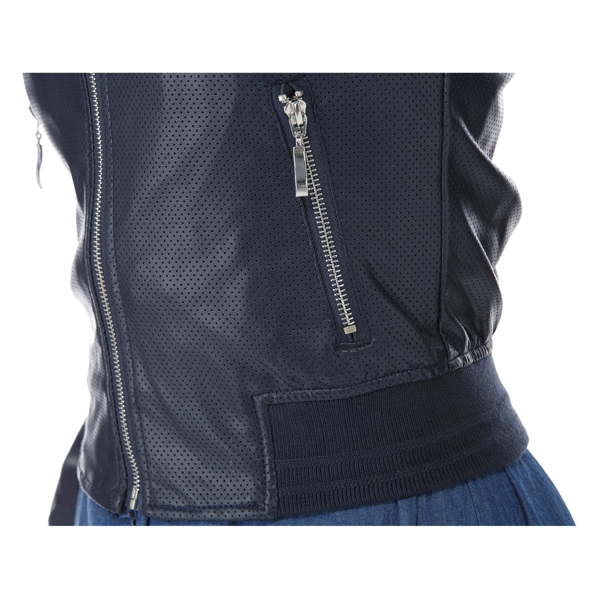 Lee Cooper Solid Colour Biker Jacket-women-winterwear-coatsandjackets-jackets-image-4