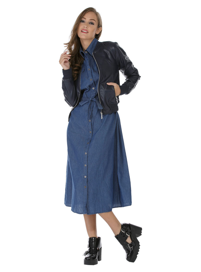 Lee Cooper Solid Colour Biker Jacket-women-winterwear-coatsandjackets-jackets-image-5