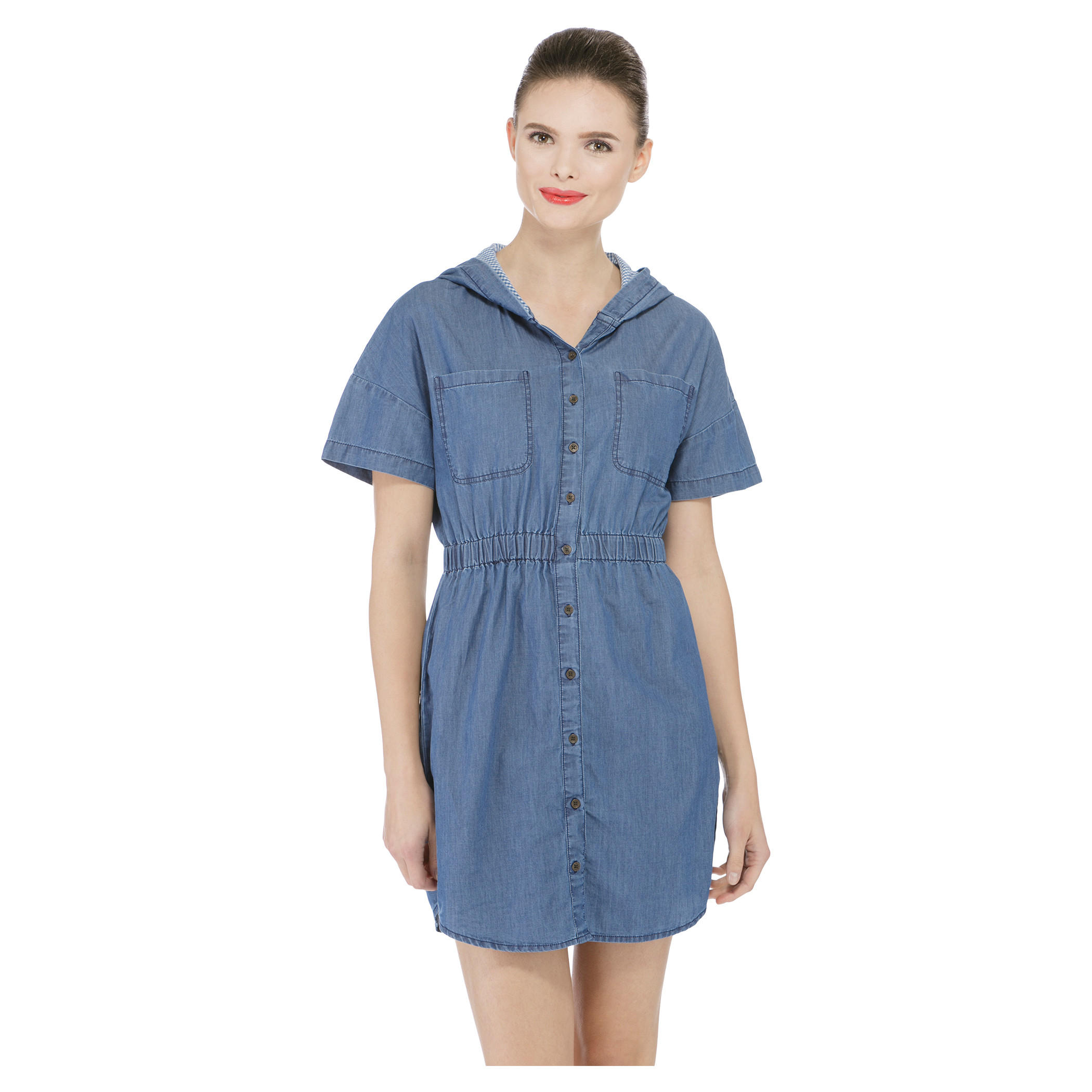 Lee Cooper Hooded Denim Dress-women-clothing-dresses-image-1