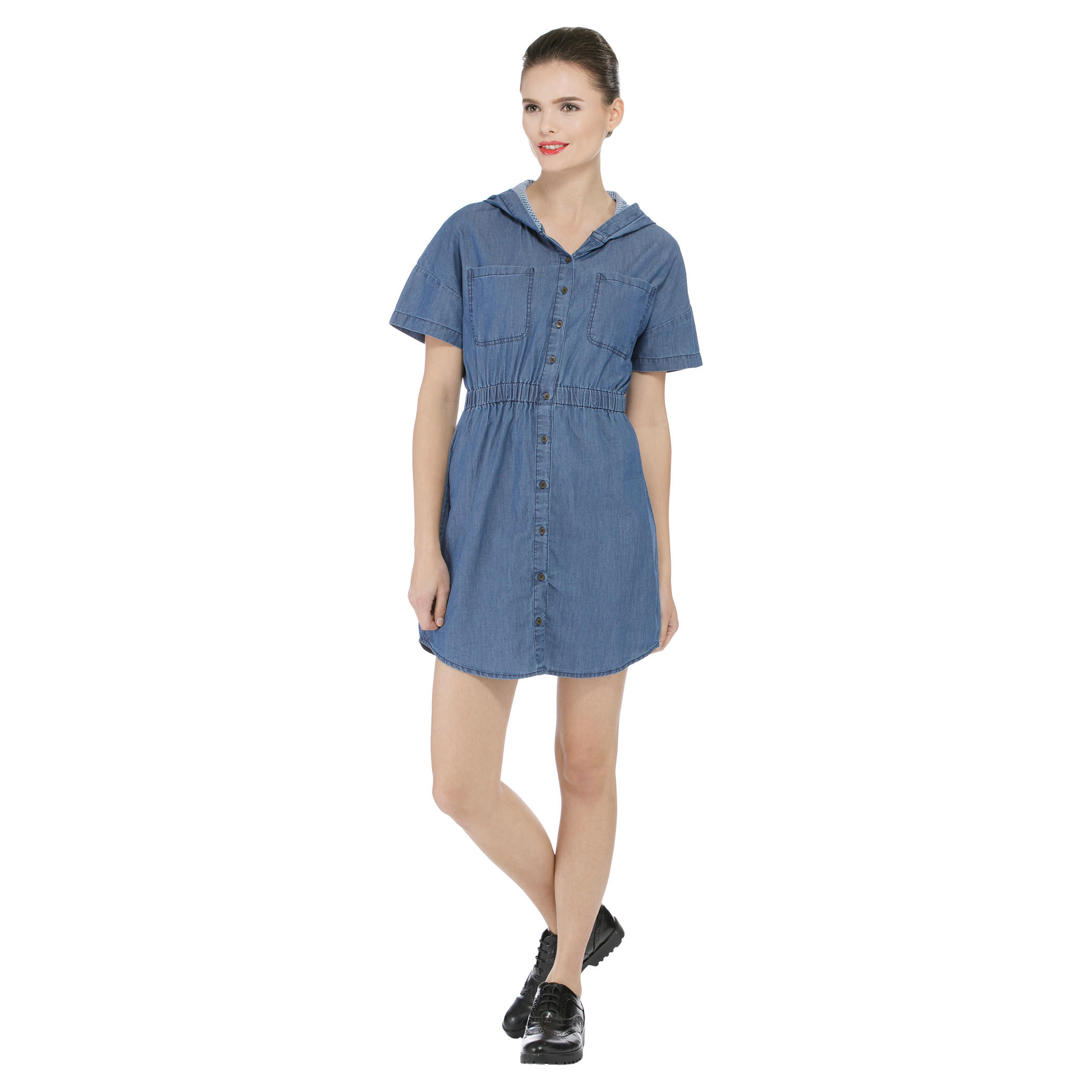 Lee Cooper Hooded Denim Dress-women-clothing-dresses-image-5