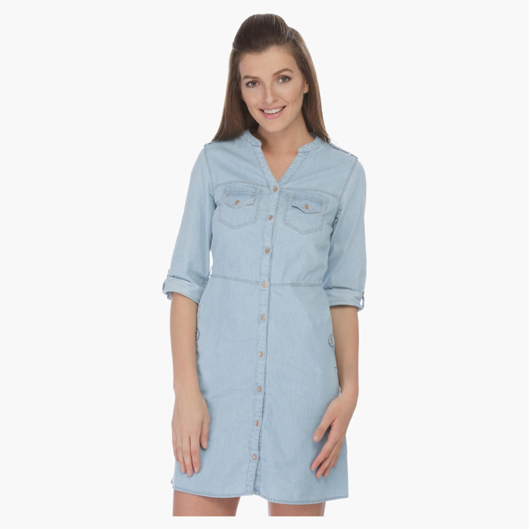 Lee Cooper A-line Denim Shirt Dress-women-clothing-dresses-image-1