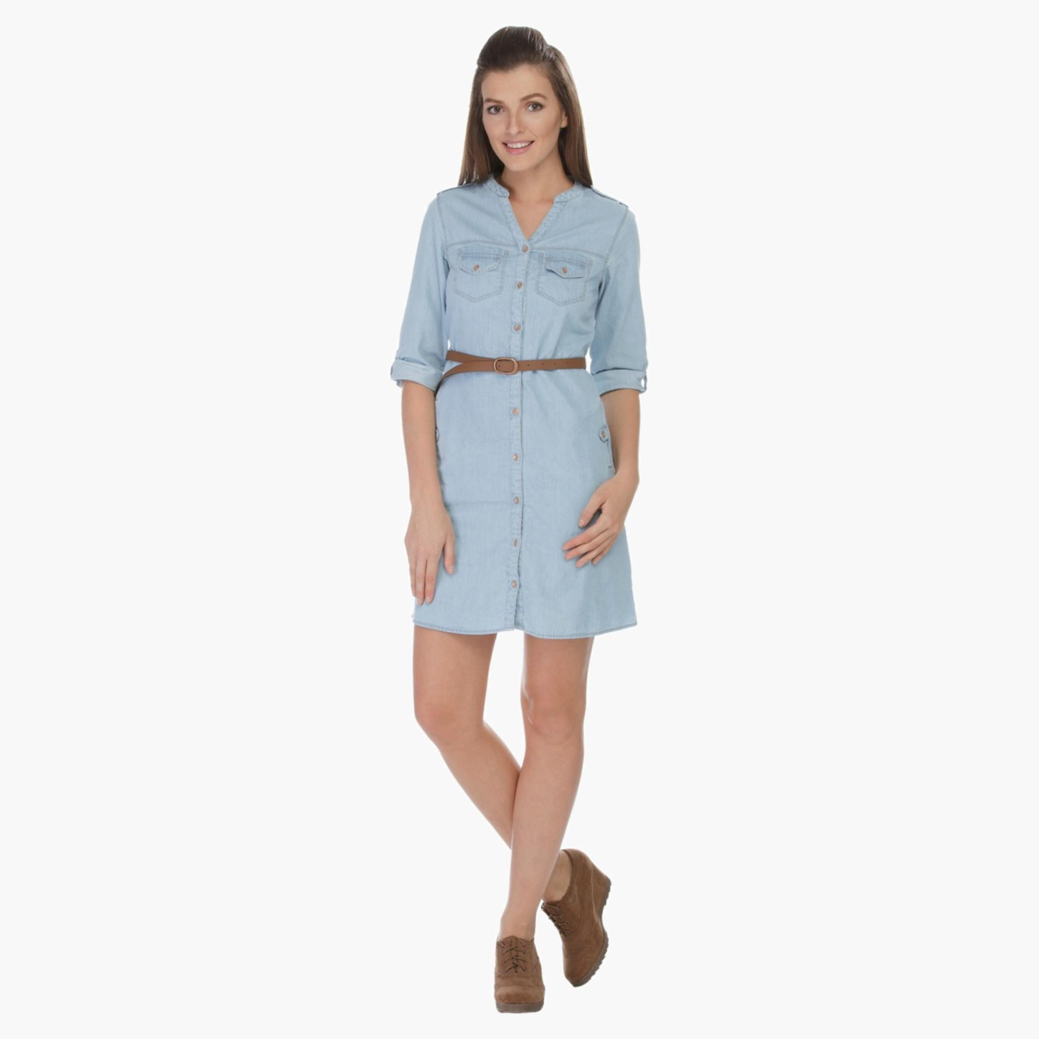Lee Cooper A-line Denim Shirt Dress-women-clothing-dresses-image-5