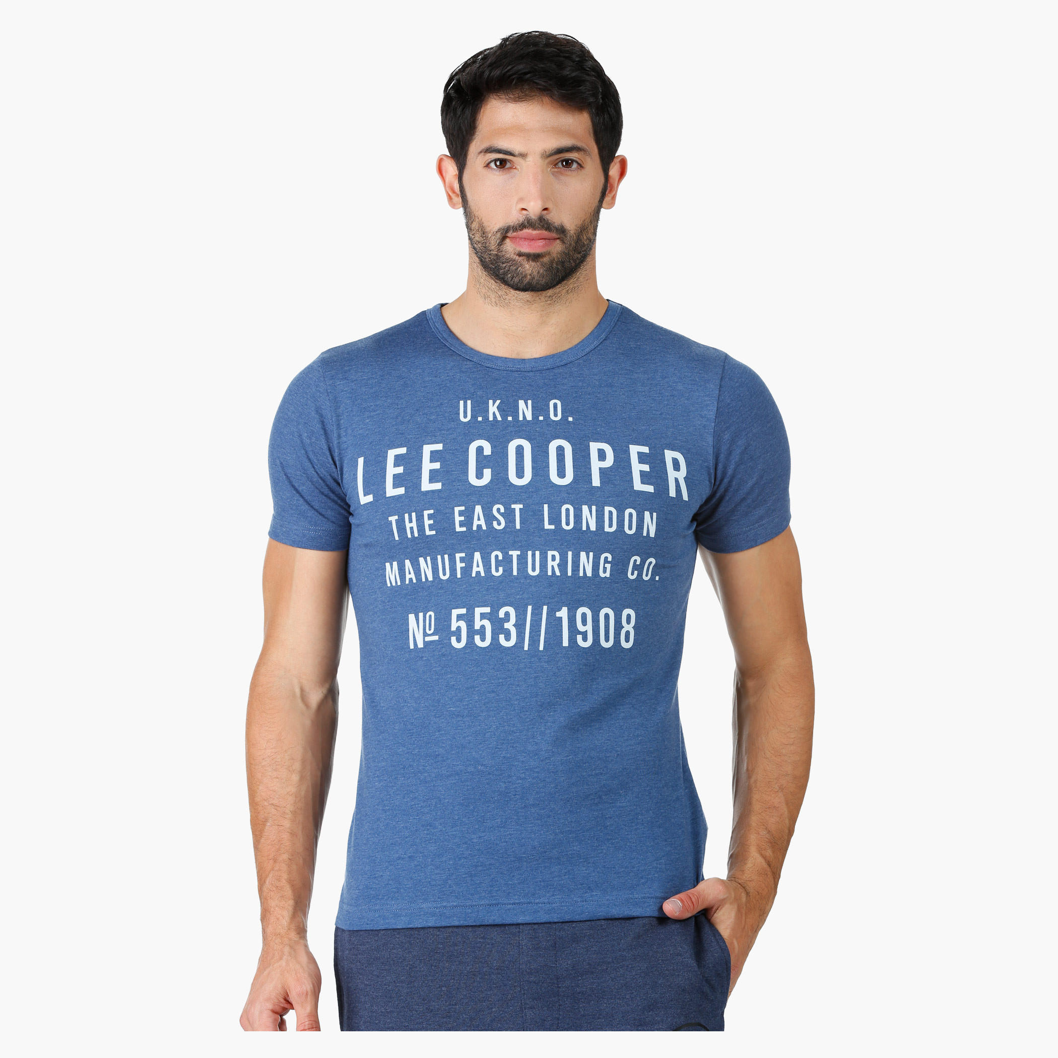 Lee Cooper Printed Muscle T-Shirt with Crew Neck and Short Sleeves-men-clothing-tshirtsandpolos-tshirts-image-1