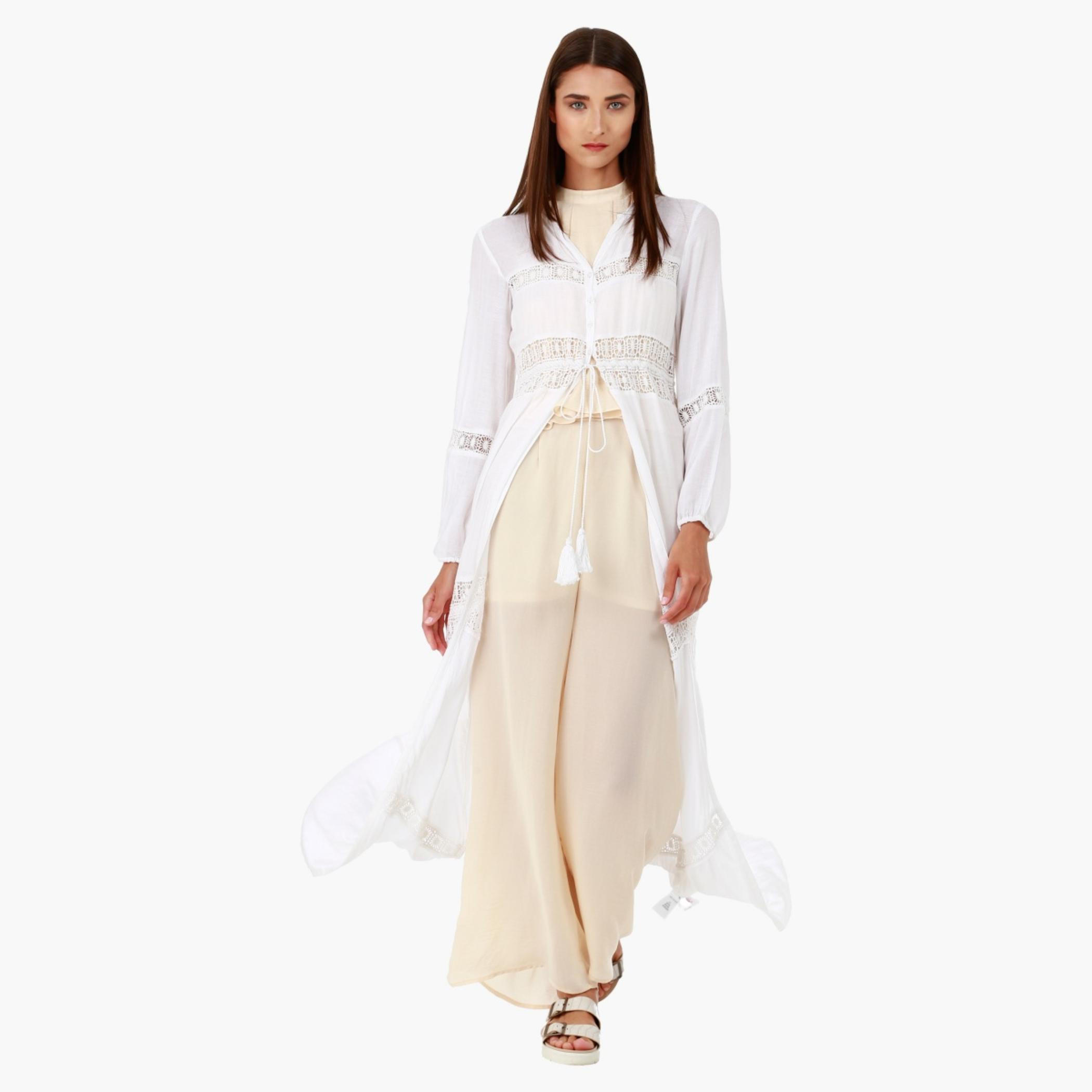 Lee Cooper Maxi Dress with Long Sleeves and Lace Inserts in Regular Fit-women-clothing-dresses-image-1