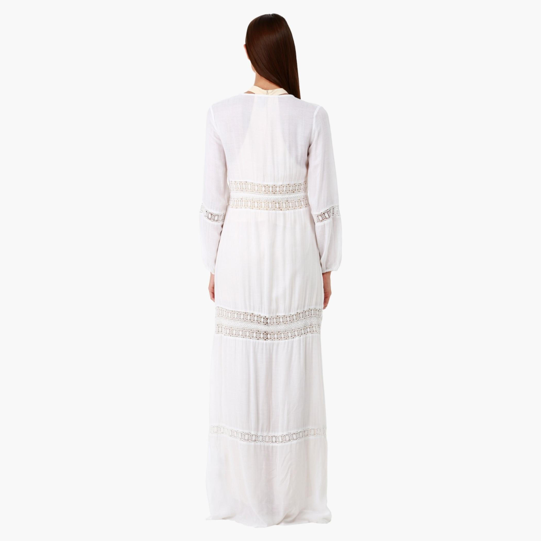 Lee Cooper Maxi Dress with Long Sleeves and Lace Inserts in Regular Fit-women-clothing-dresses-image-2