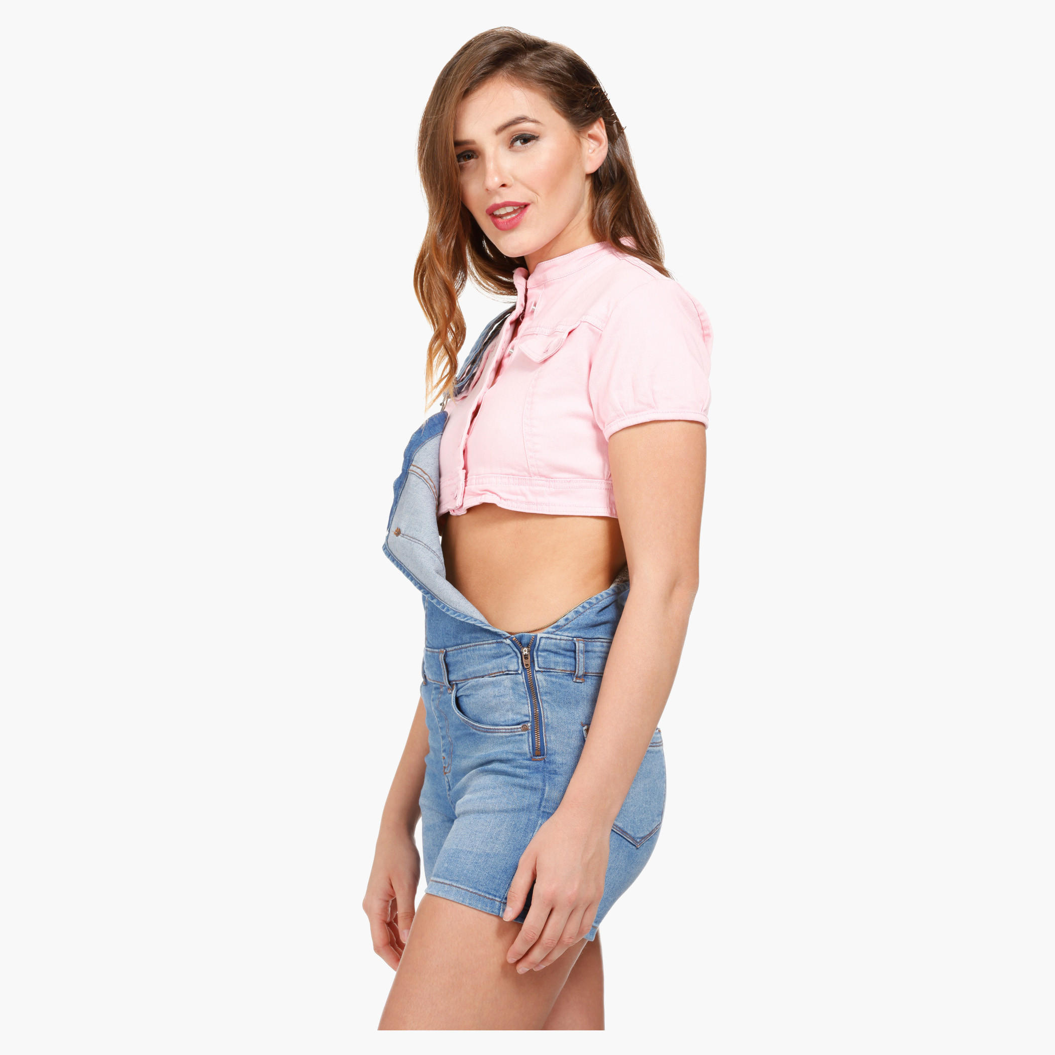Lee Cooper Solid Colour Crop Jacket-women-winterwear-coatsandjackets-jackets-image-3