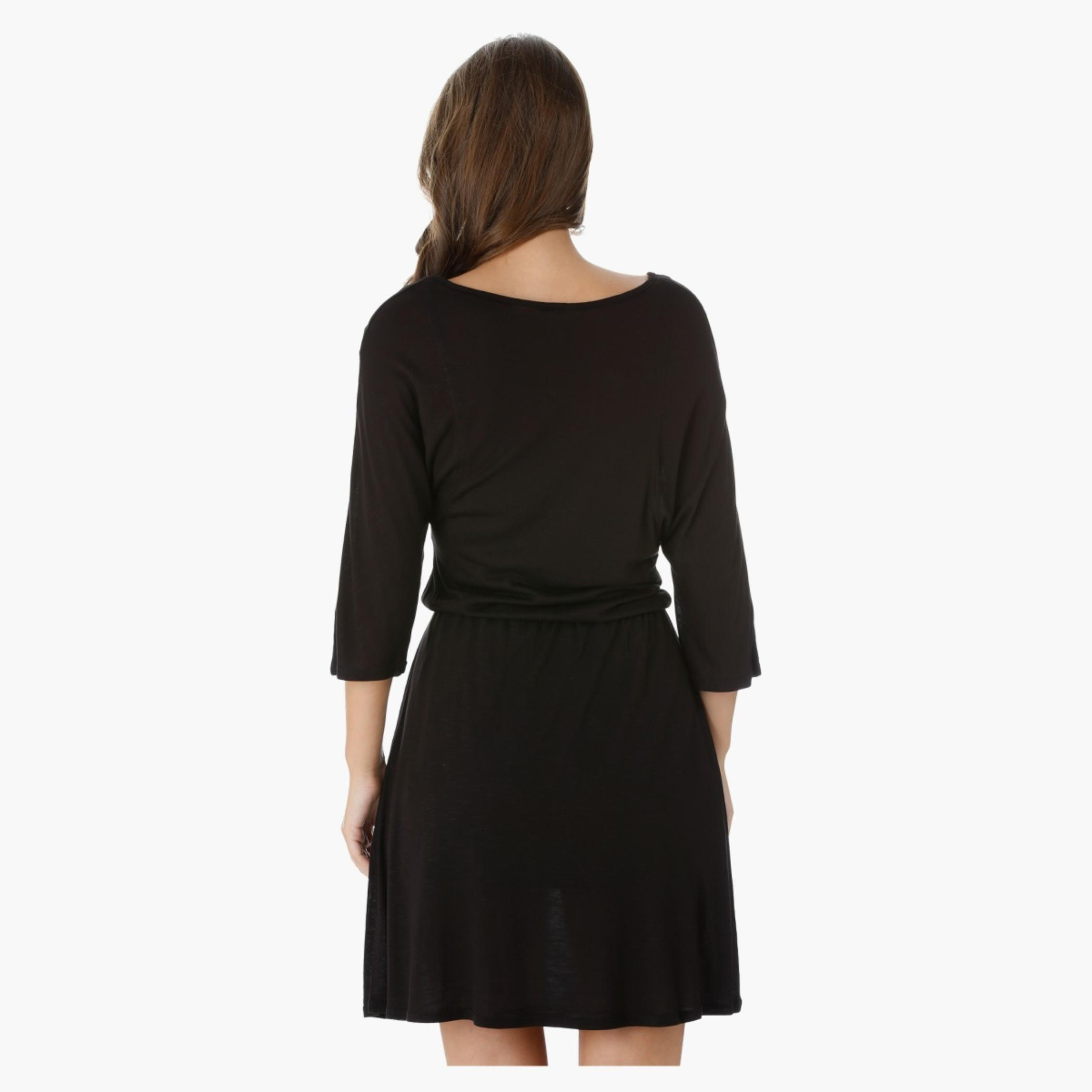 Lee Cooper Dress with 3/4th Sleeves and Tie-Up Details-women-clothing-dresses-image-2