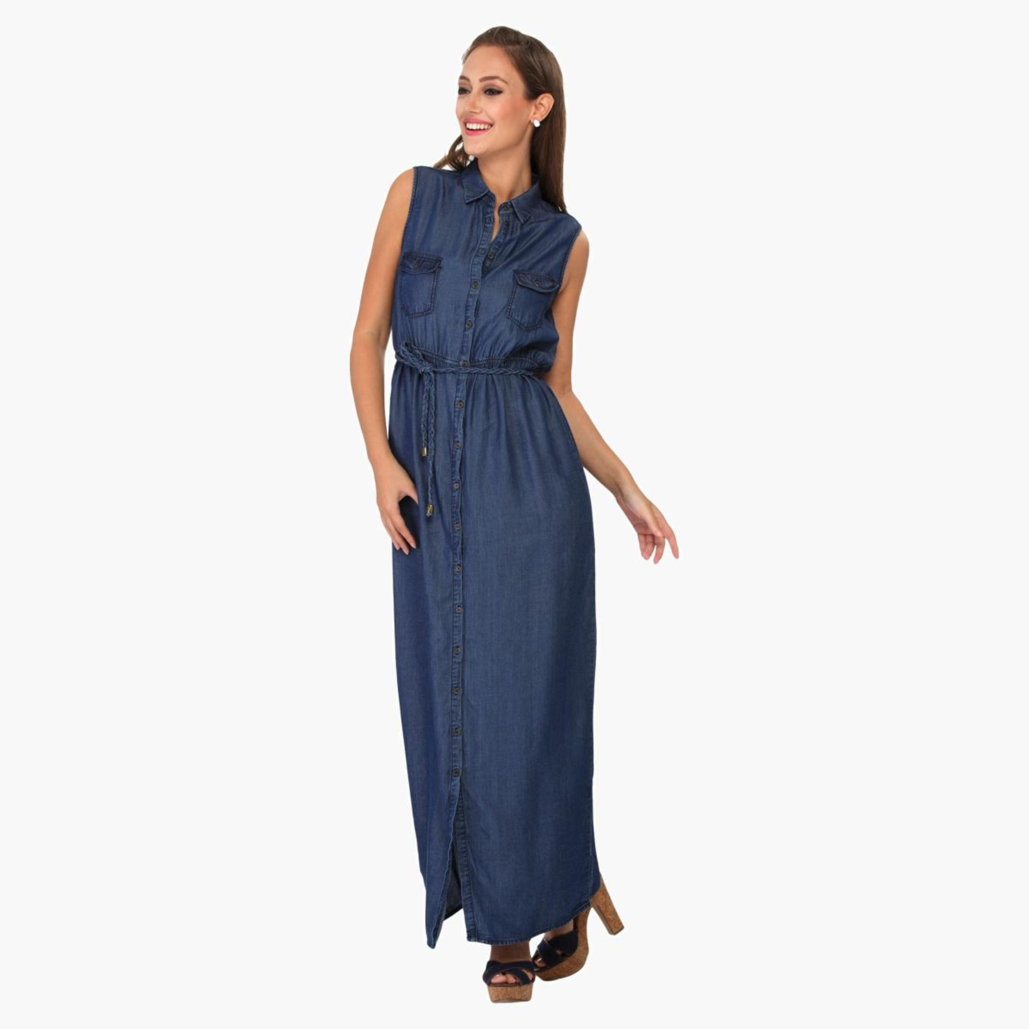 Lee Cooper Denim Maxi Dress-women-clothing-dresses-image-1