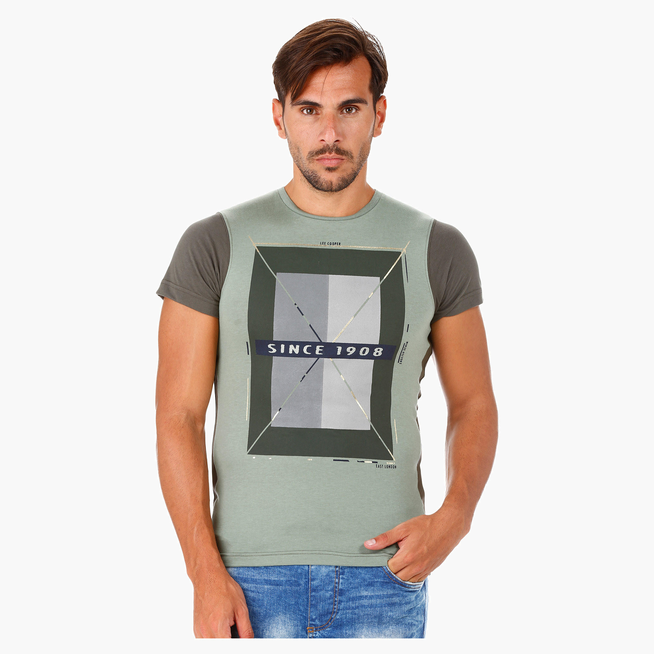 Lee Cooper Printed T-Shirt with Short Sleeves-men-clothing-tshirtsandpolos-tshirts-image-1