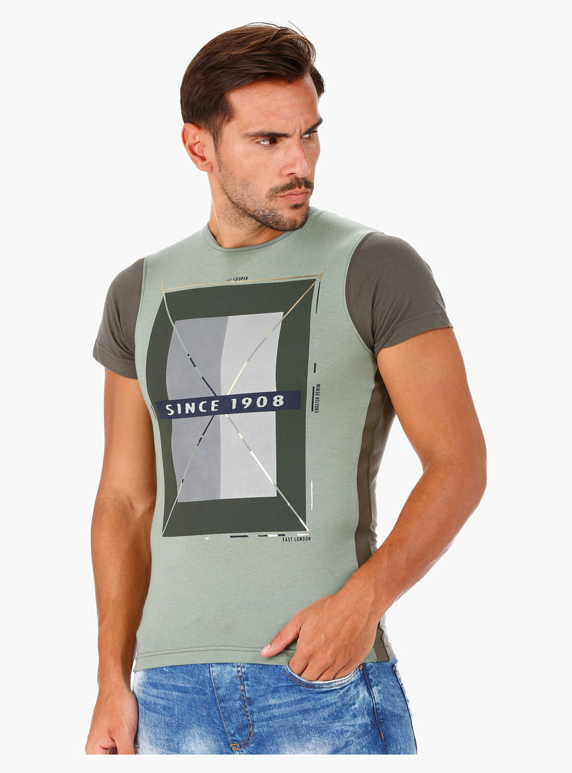 Lee Cooper Printed T-Shirt with Short Sleeves-men-clothing-tshirtsandpolos-tshirts-image-3