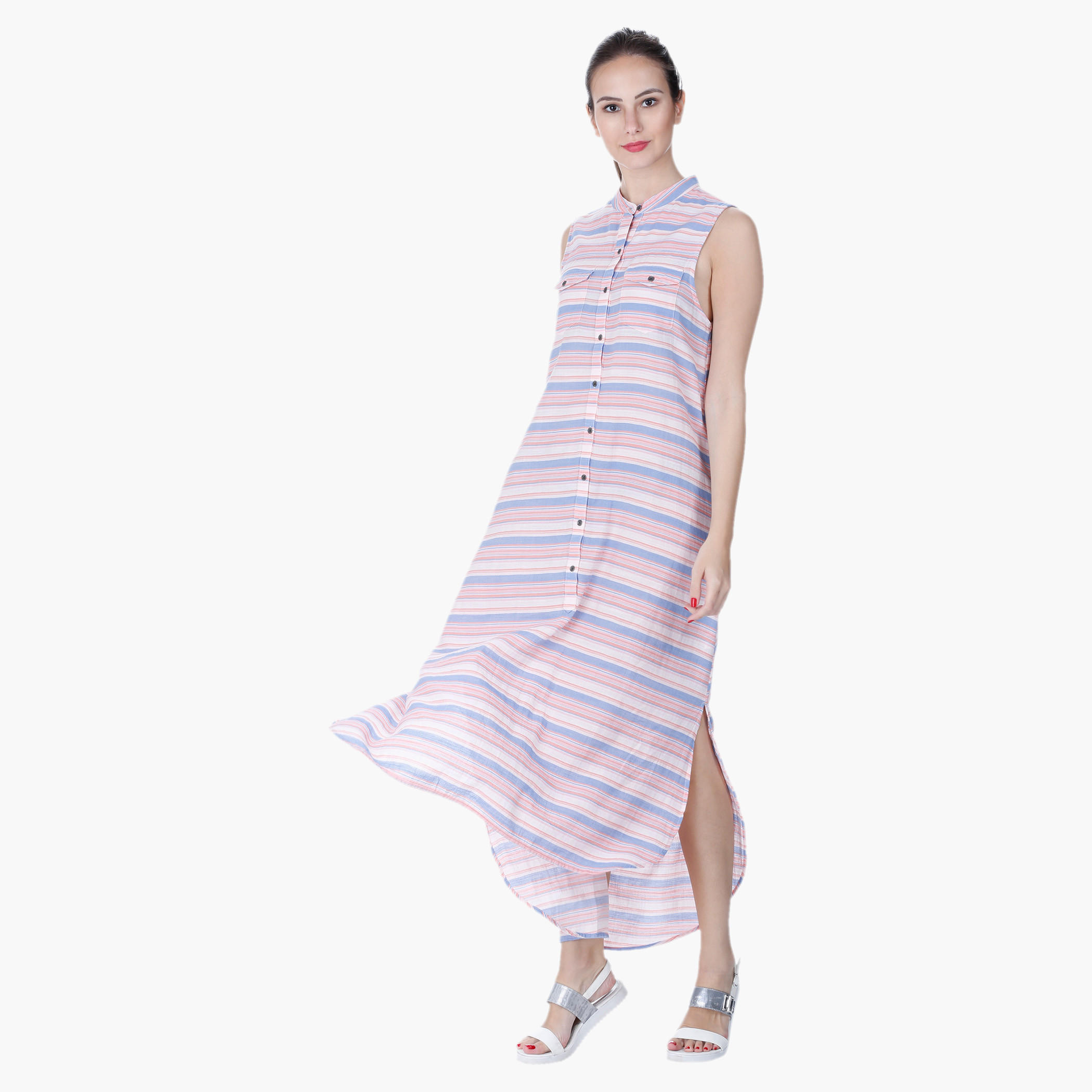 Lee Cooper Mandarin Neck Printed Dress-women-clothing-dresses-image-1
